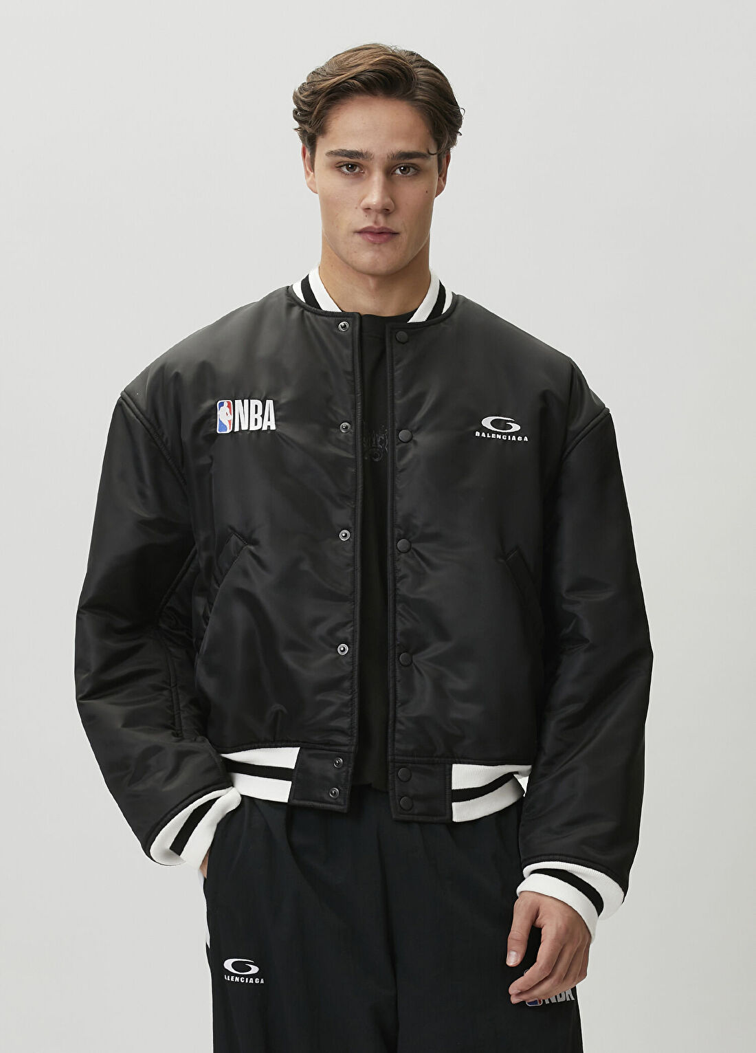 Balenciaga x NBA Siyah Bomber Ceket