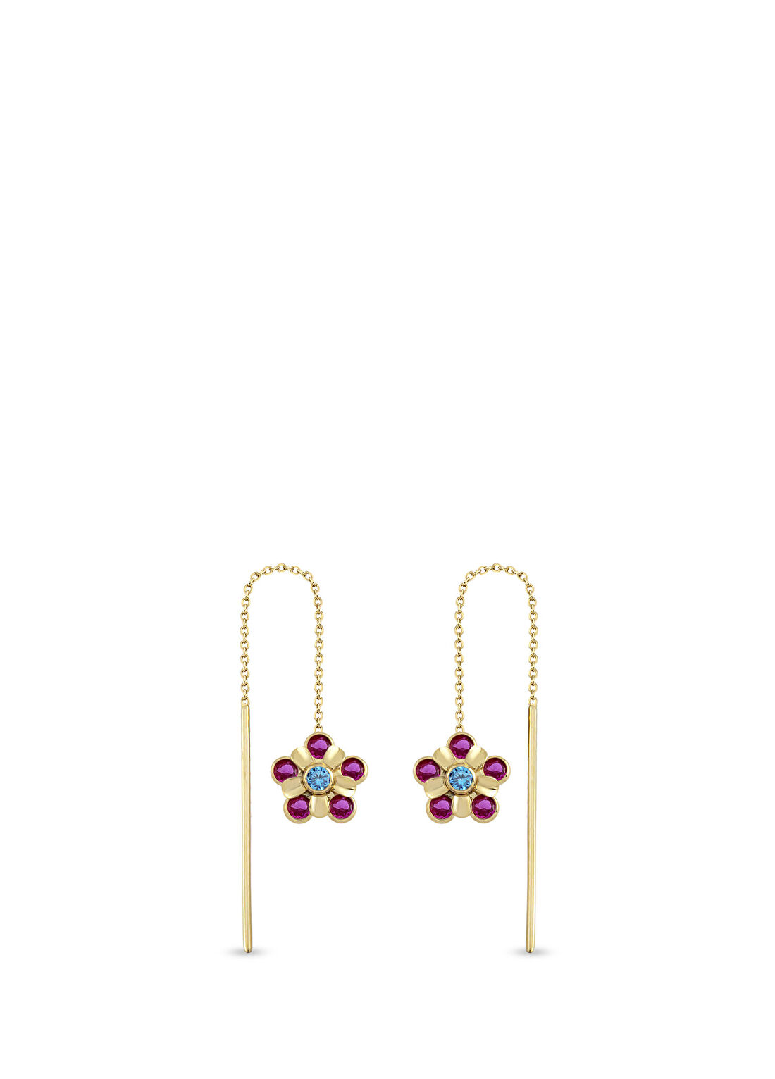 Orena Jewelry Ruby Daisy 14 Ayar Altın Kadın Küpe