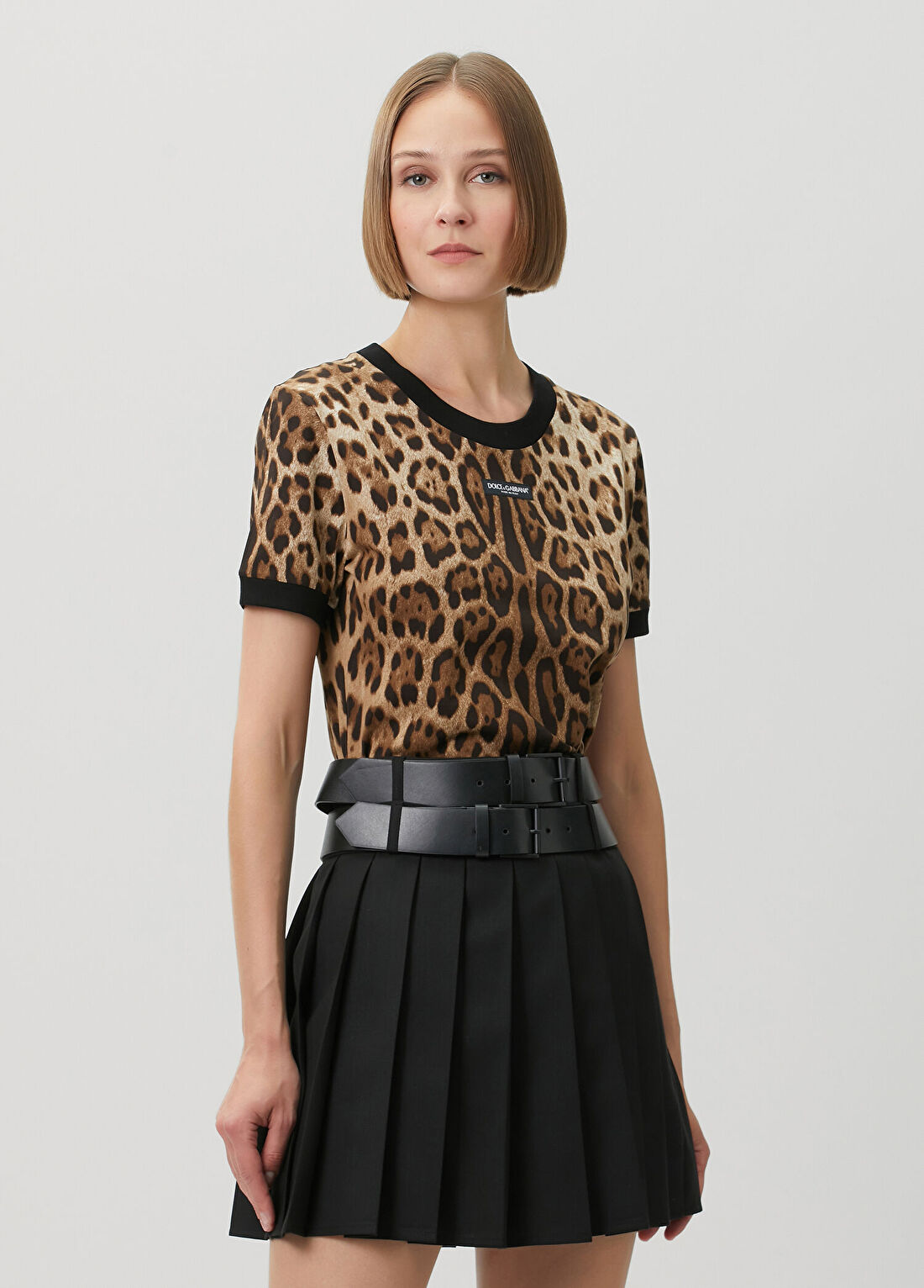 Dolce&Gabbana Leopar Desenli Jersey T-shirt