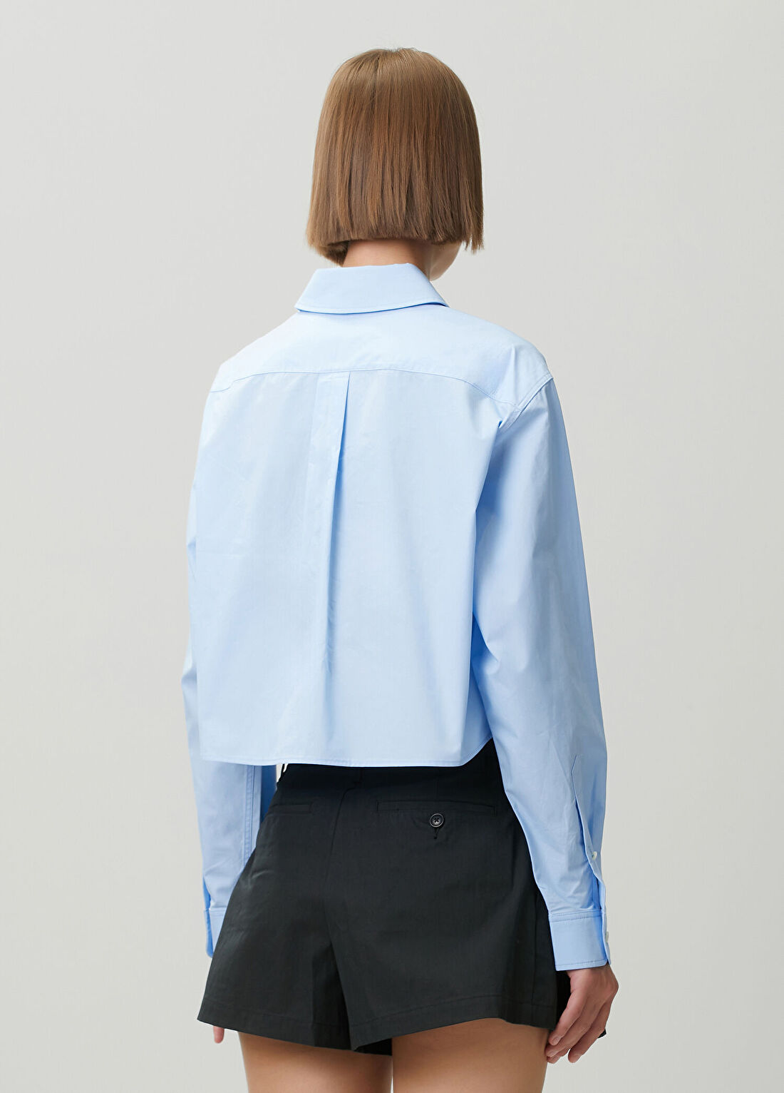 Alexander Wang Mavi Crop Gömlek görsel 4