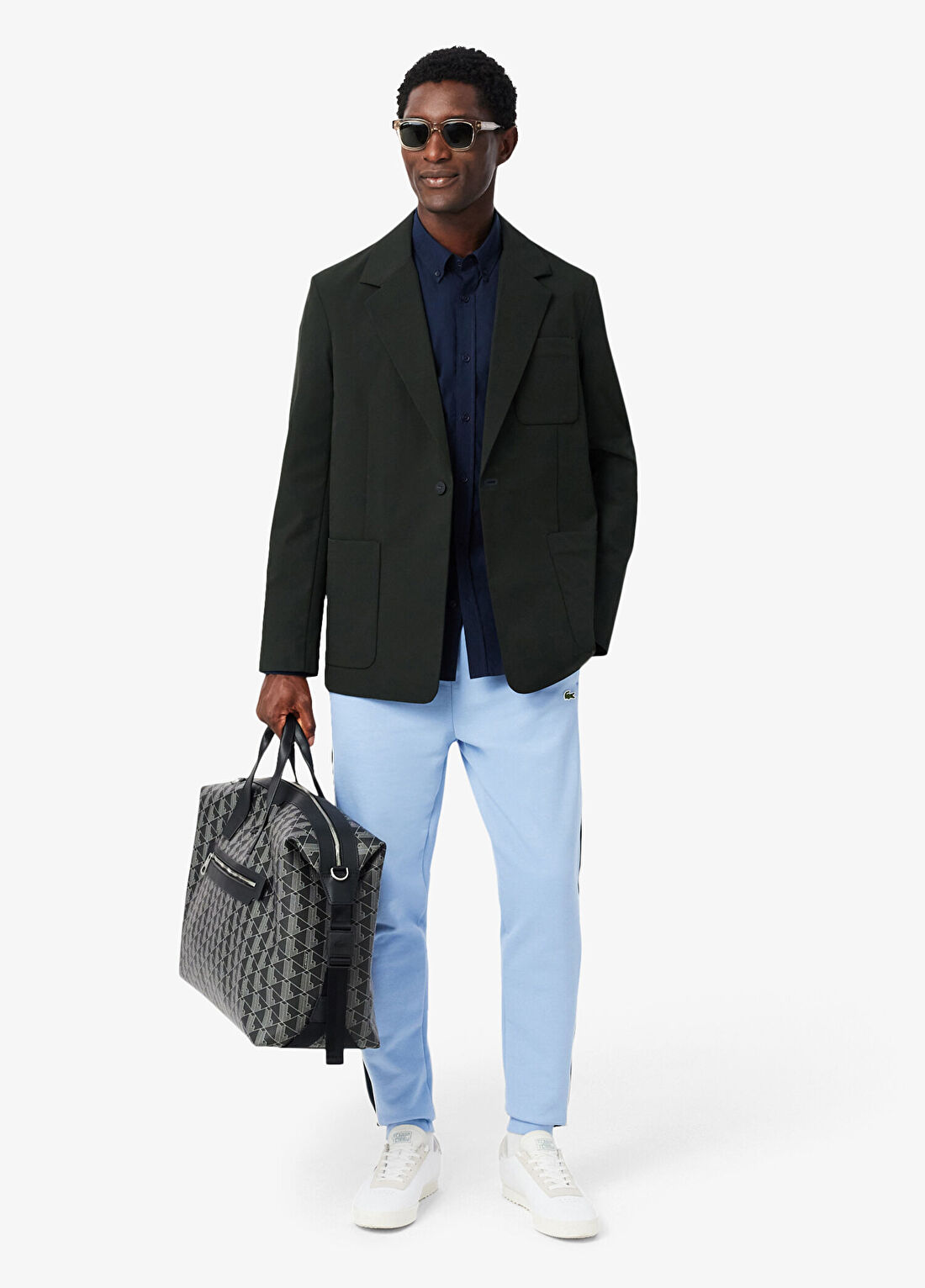 Lacoste Lacivert Regular Fit Düğmeli Yaka Uzun Kollu Erkek Gömlek görsel 4