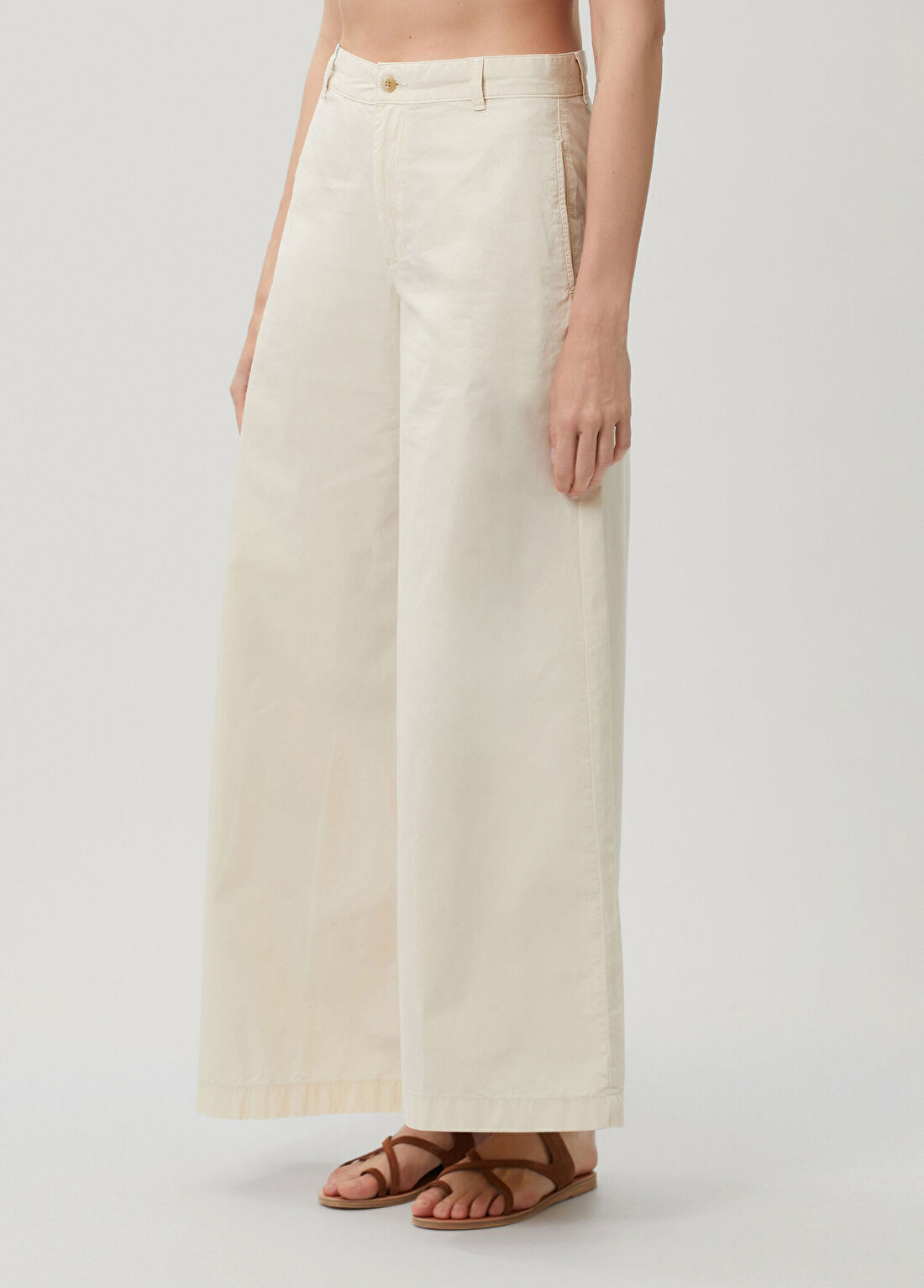 Polo Ralph Lauren Bej Wide Leg Jean Pantolon görsel 3