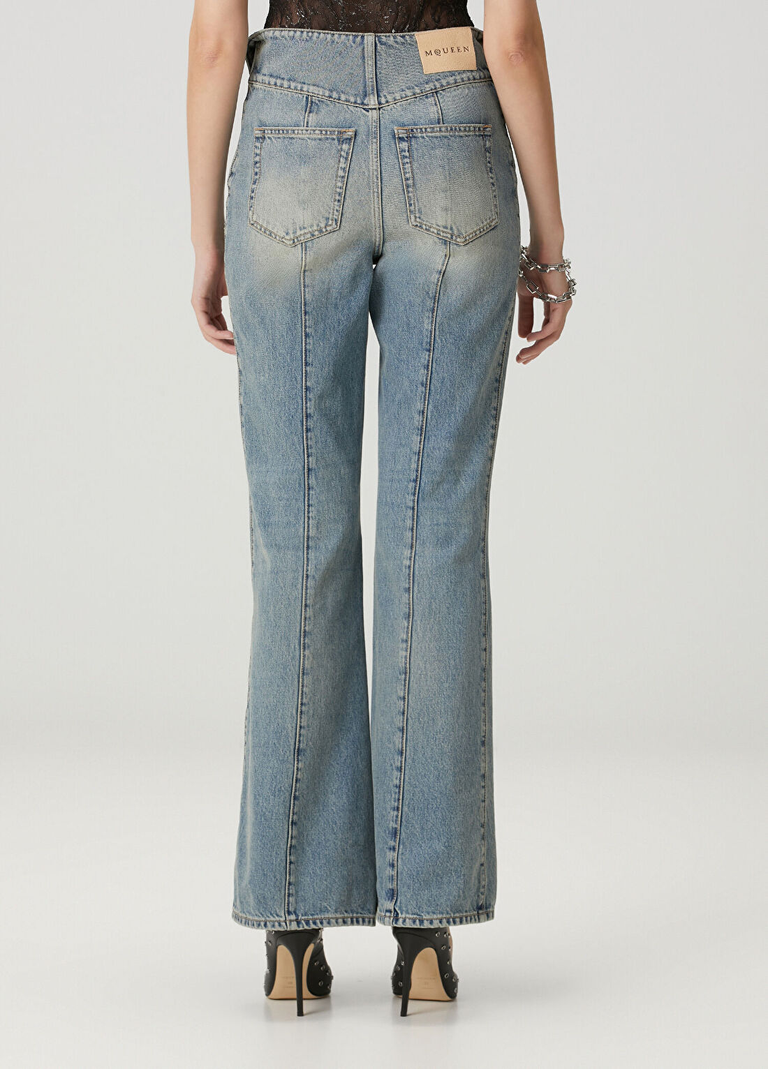 McQueen Mavi Jean Pantolon görsel 4