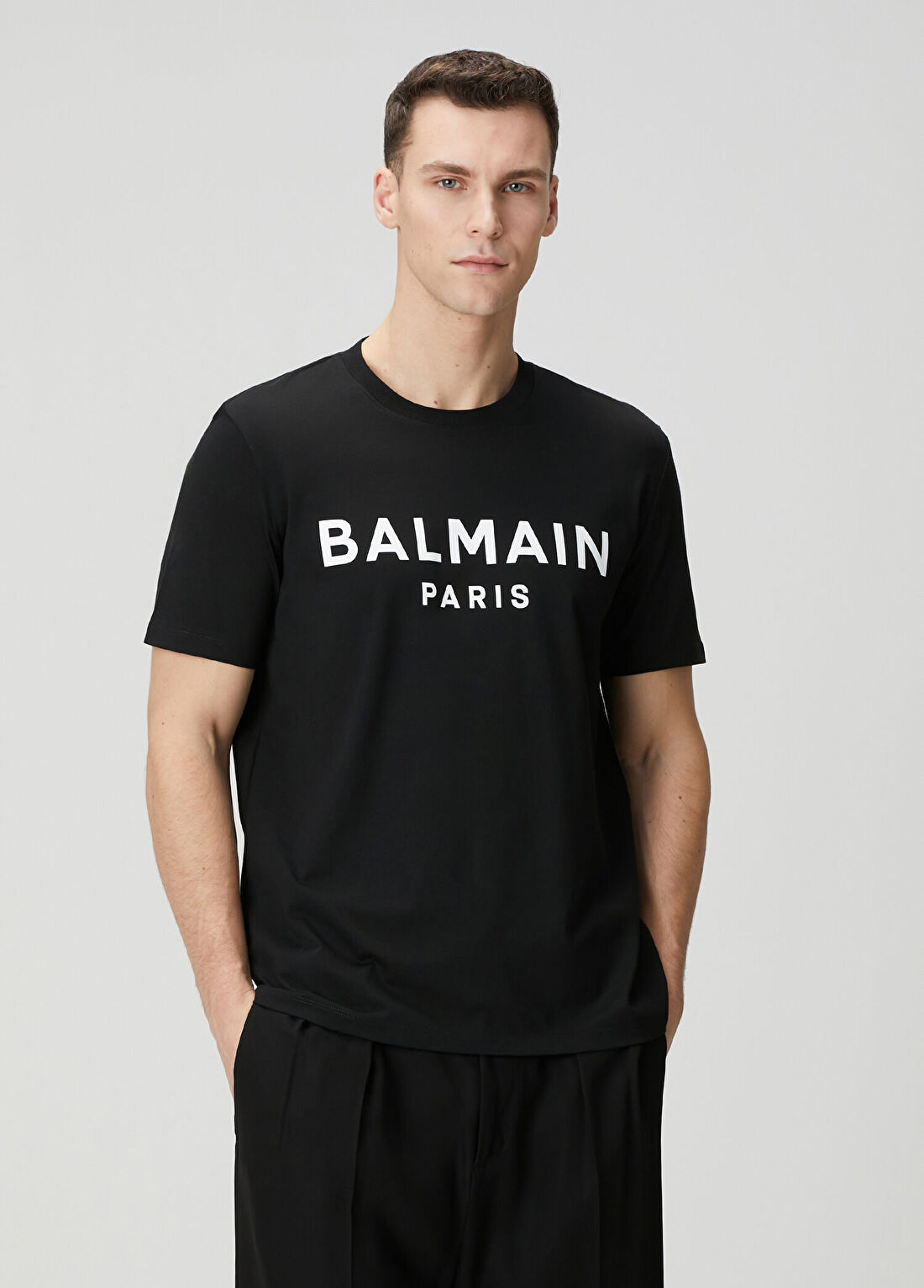 Balmain Siyah Logo Baskılı T-shirt