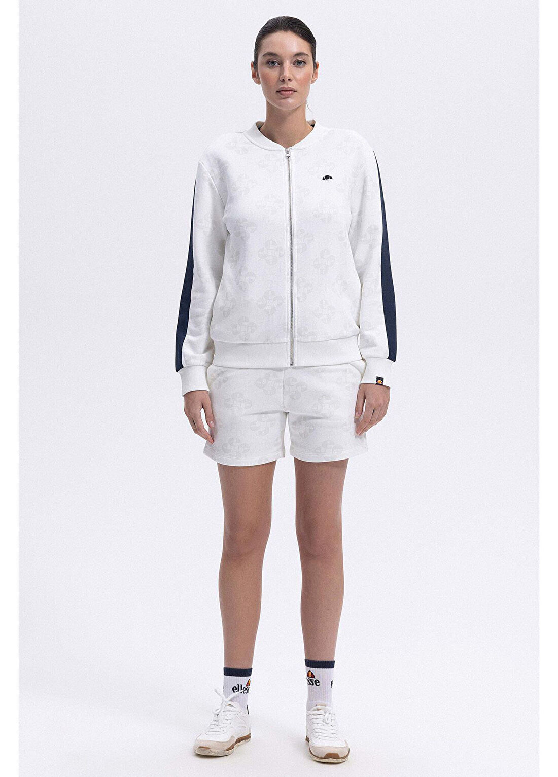 Ellesse Kırık Beyaz Fermuarlı Kadın Sweatshirt EF375-OF görsel 2