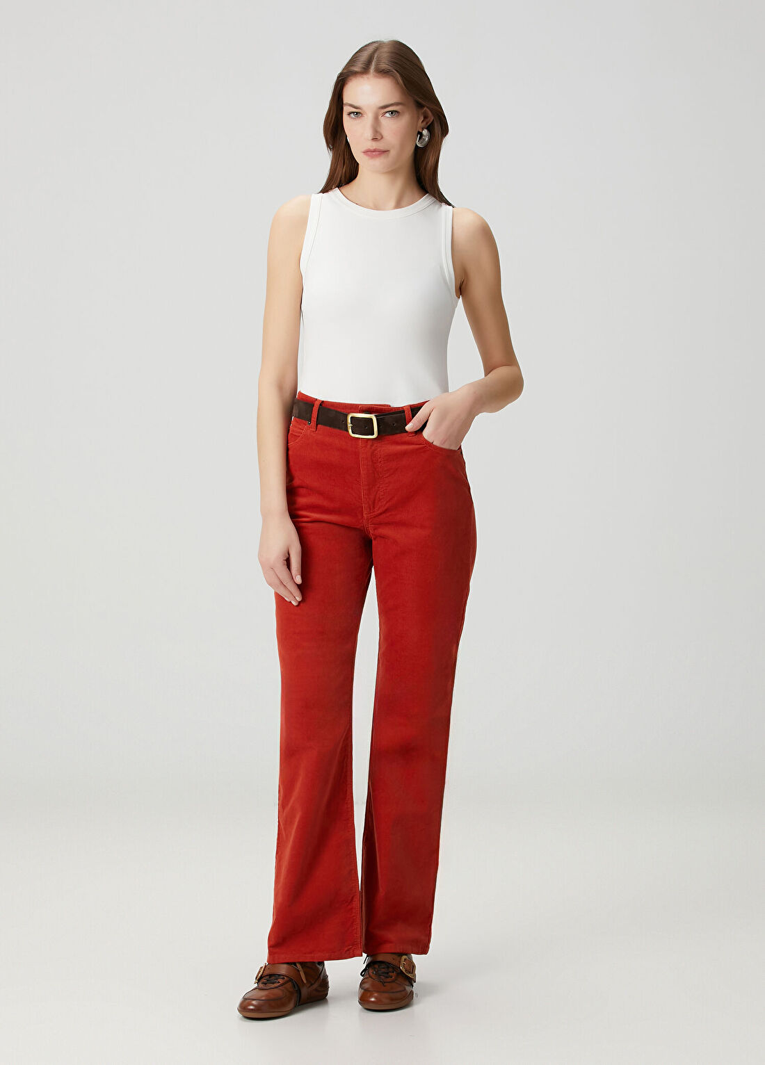 Zadig&Voltaire Evy Turuncu Kadife Pantolon