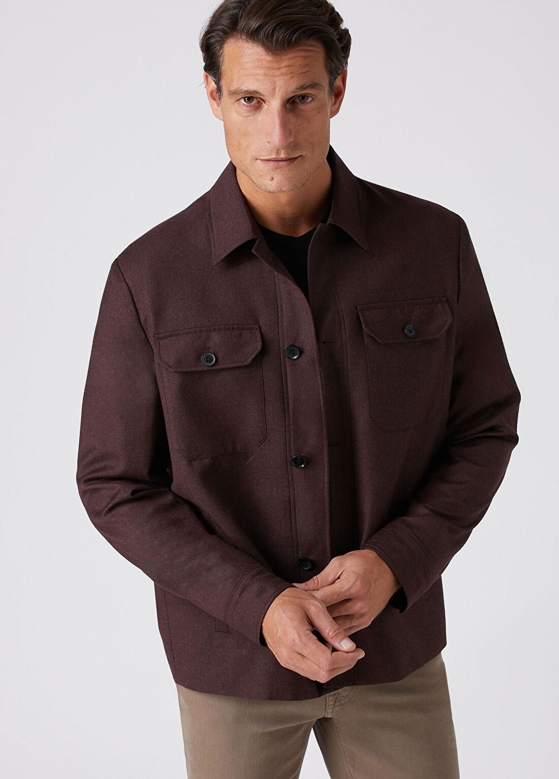 Beymen Collection Bordo 4 Cepli Flanel Yün Dış Gömlek