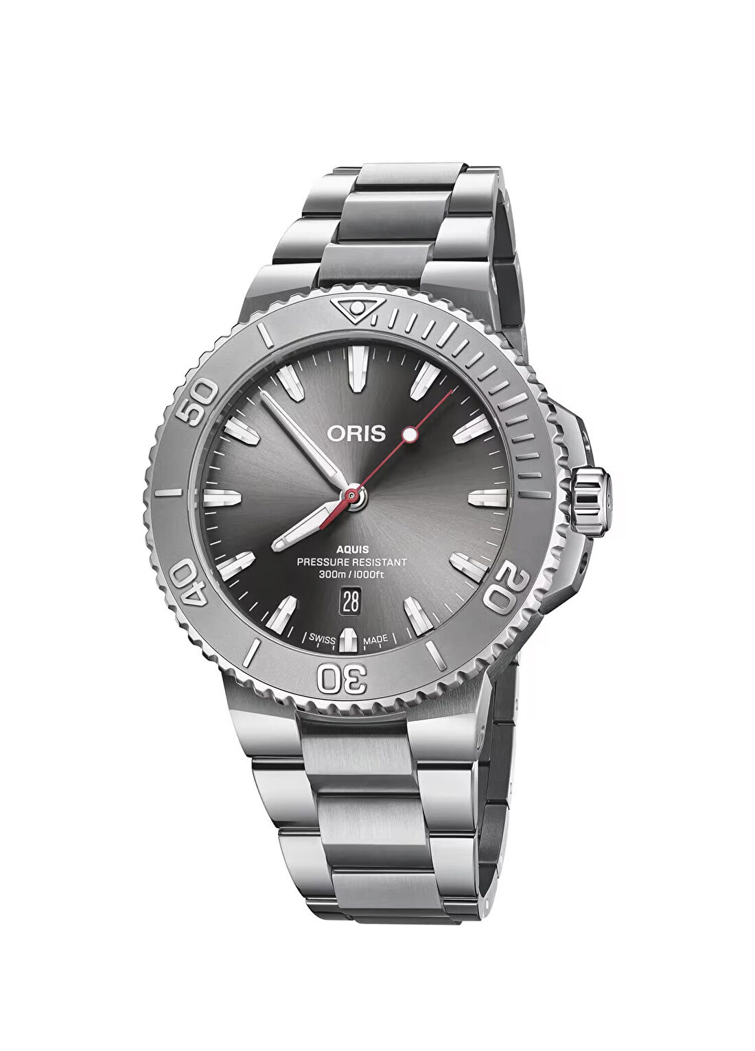 Oris Aquis Date Relief Gri Çelik Erkek Kol Saati
