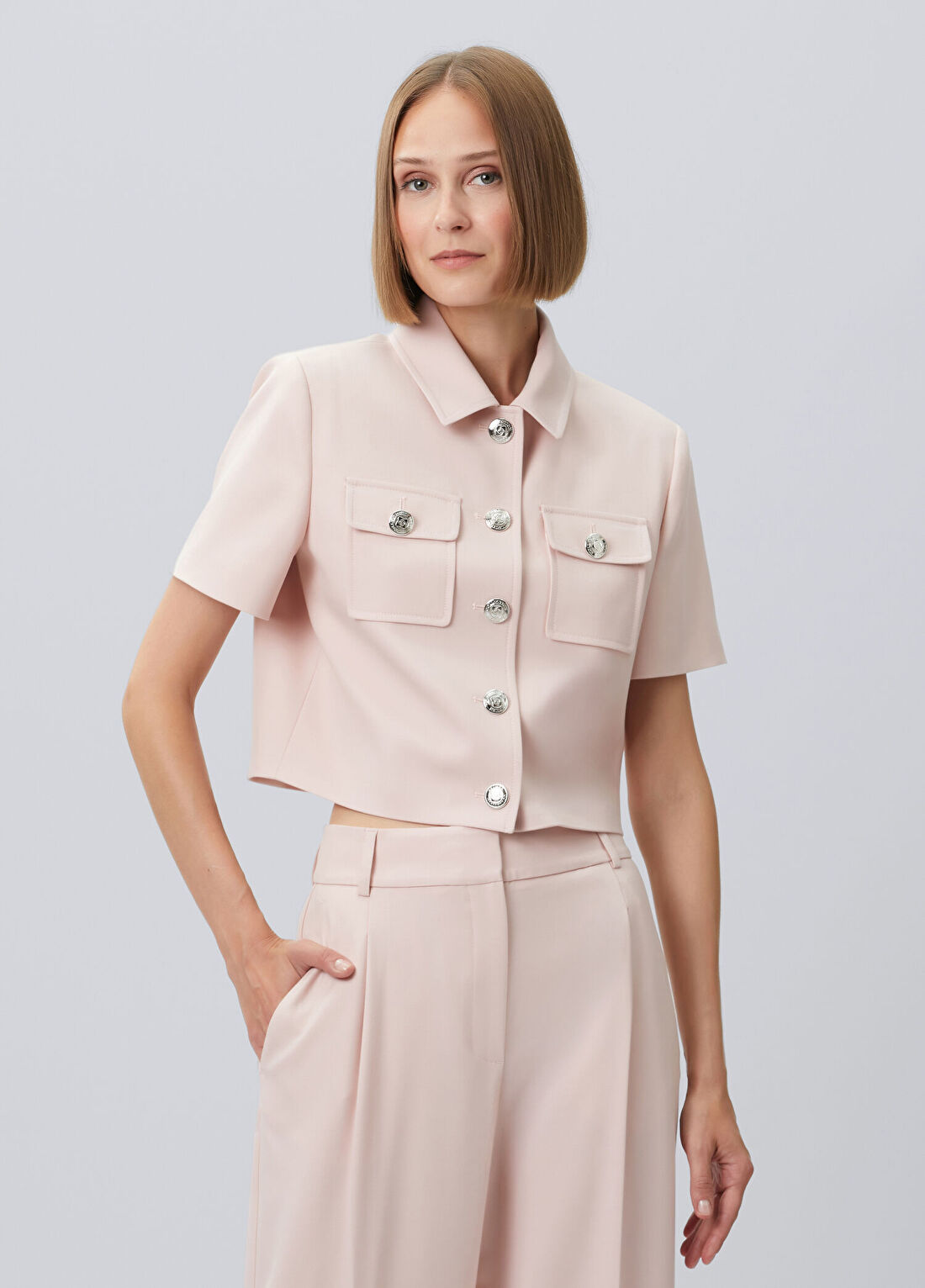Beymen Collection Pembe Kısa Kol Yün Ceket görsel 4