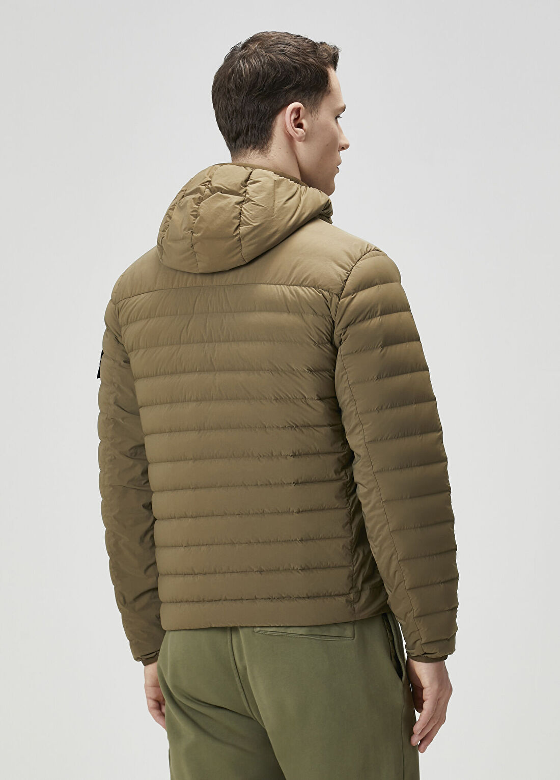 Stone Island Haki Kapüşonlu Puff Mont görsel 4