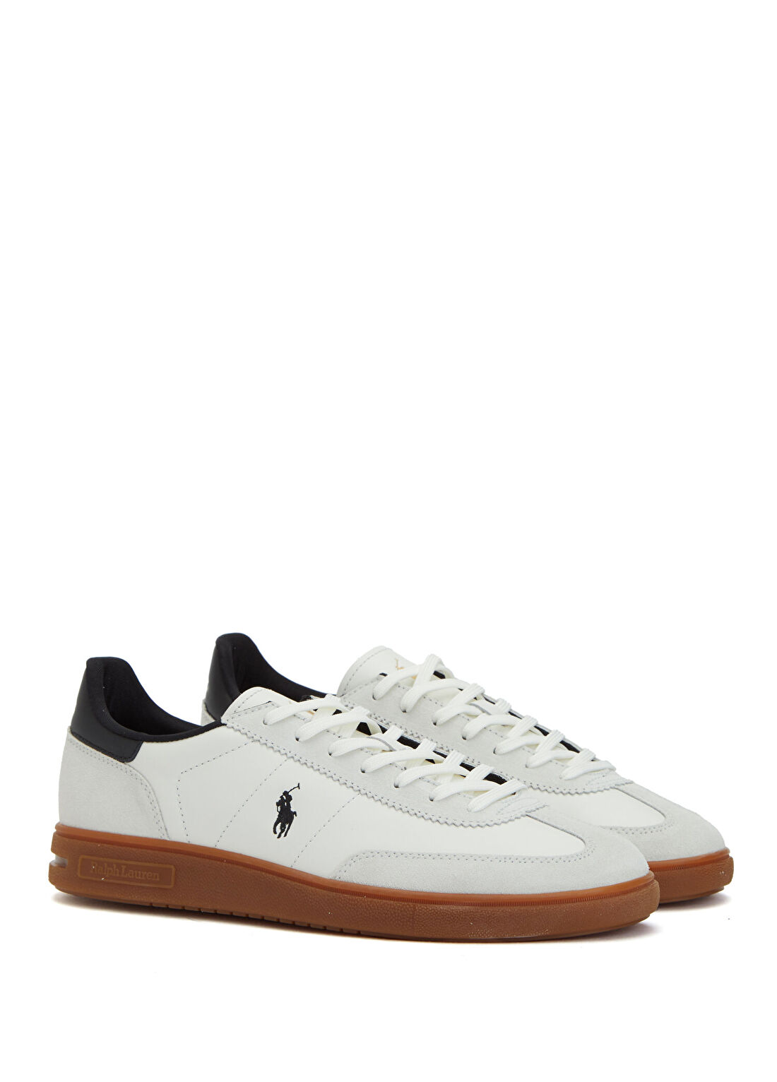 Polo Ralph Lauren Polo Sport Siyah Beyaz Erkek Deri Sneaker görsel 2