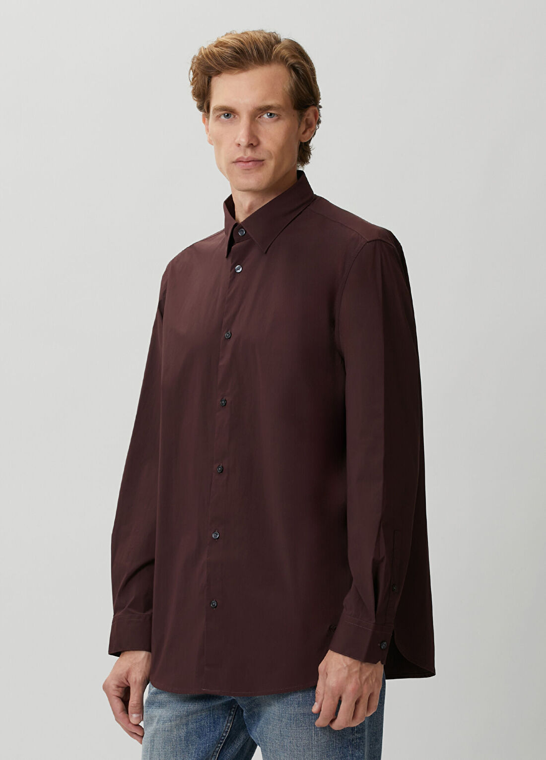 Emporio Armani Bordo Gömlek görsel 3