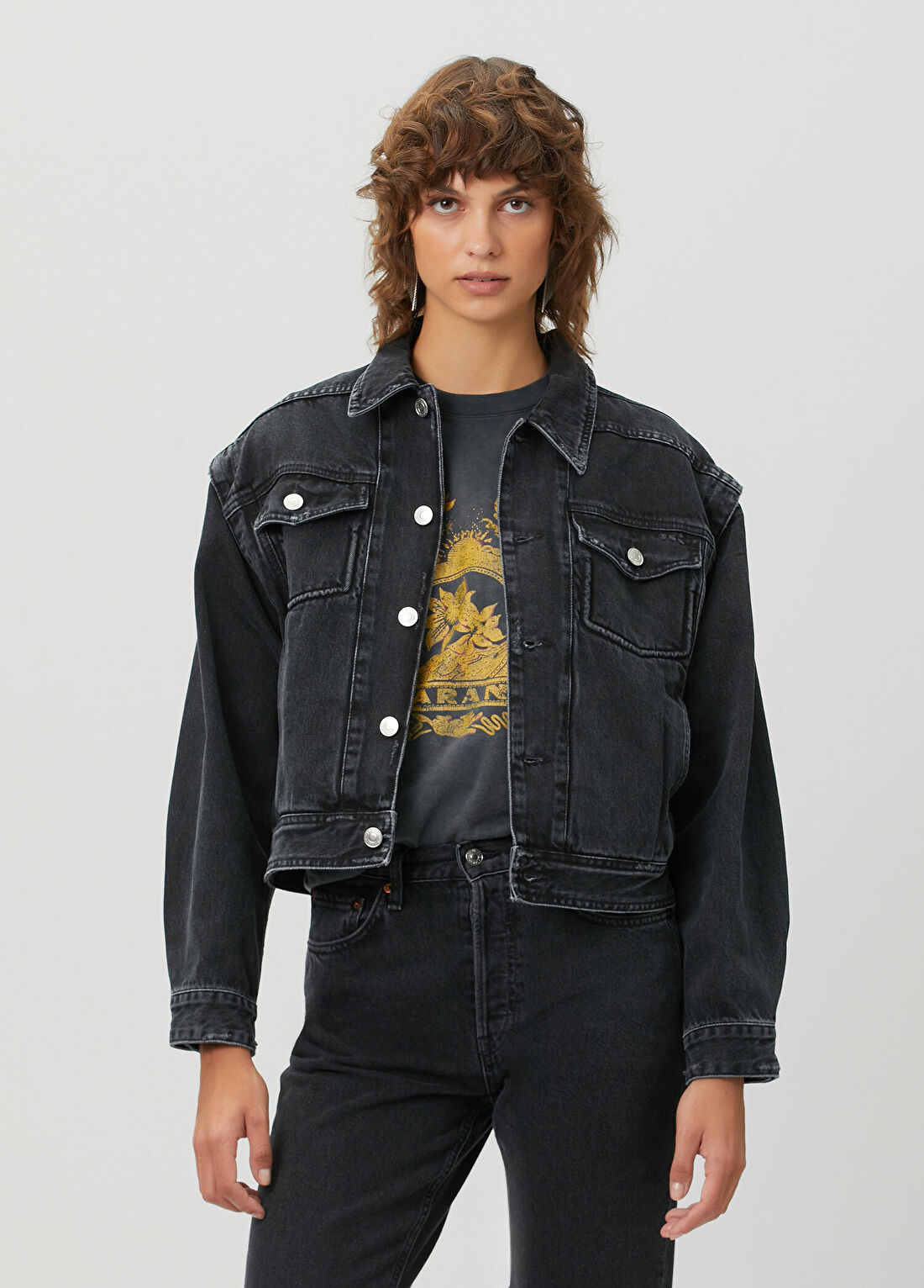 Marant Etoile Zyma Antrasit Denim Ceket