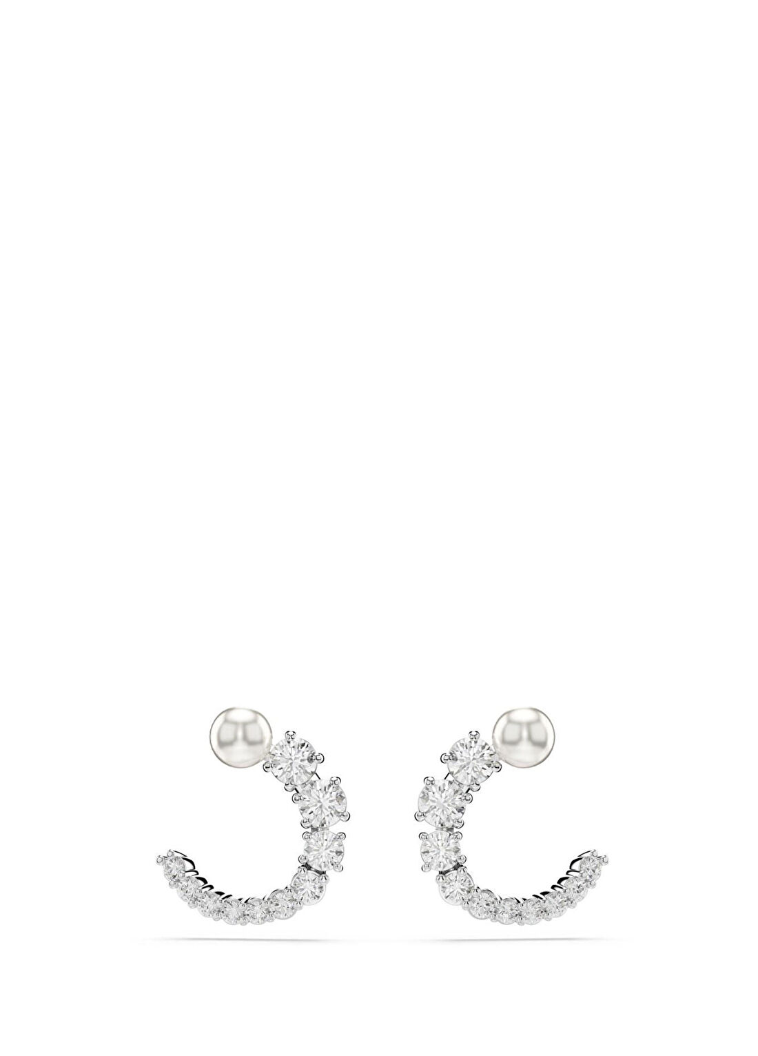 Swarovski Matrıx Pe Stud Cırcle Whıte Rhs Kadın Küpe