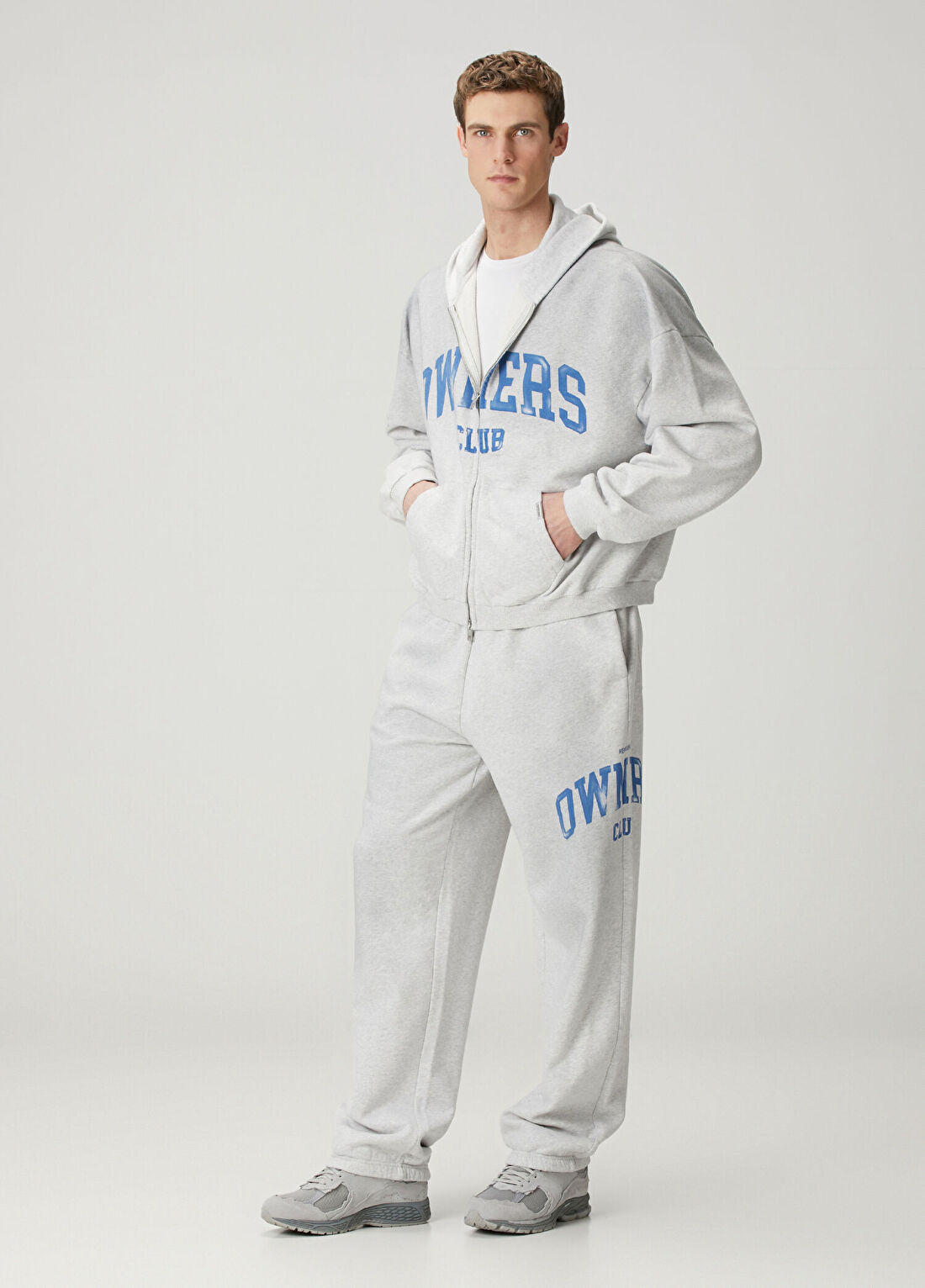 Represent Açık Gri Kapüşonlu Sweatshirt görsel 2