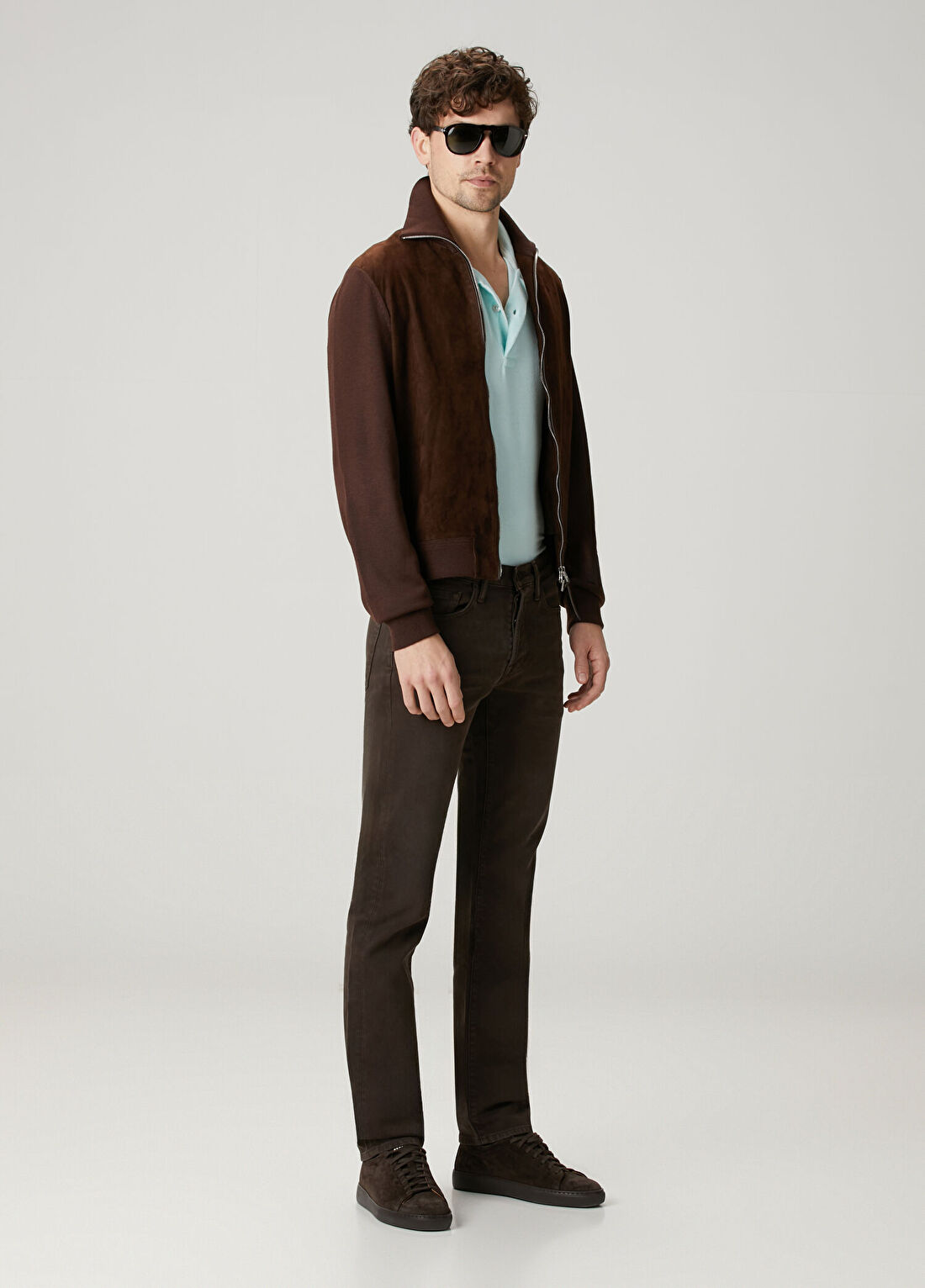 Tom Ford Kahverengi Süet Mont görsel 2