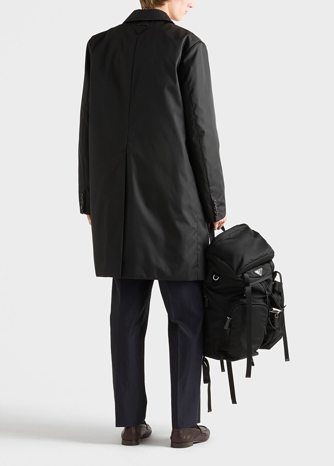 Prada Siyah Re-Nylon Erkek Palto görsel 3