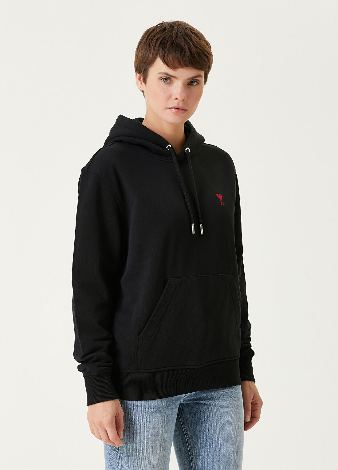 Ami Paris Siyah Kapüşonlu Sweatshirt
