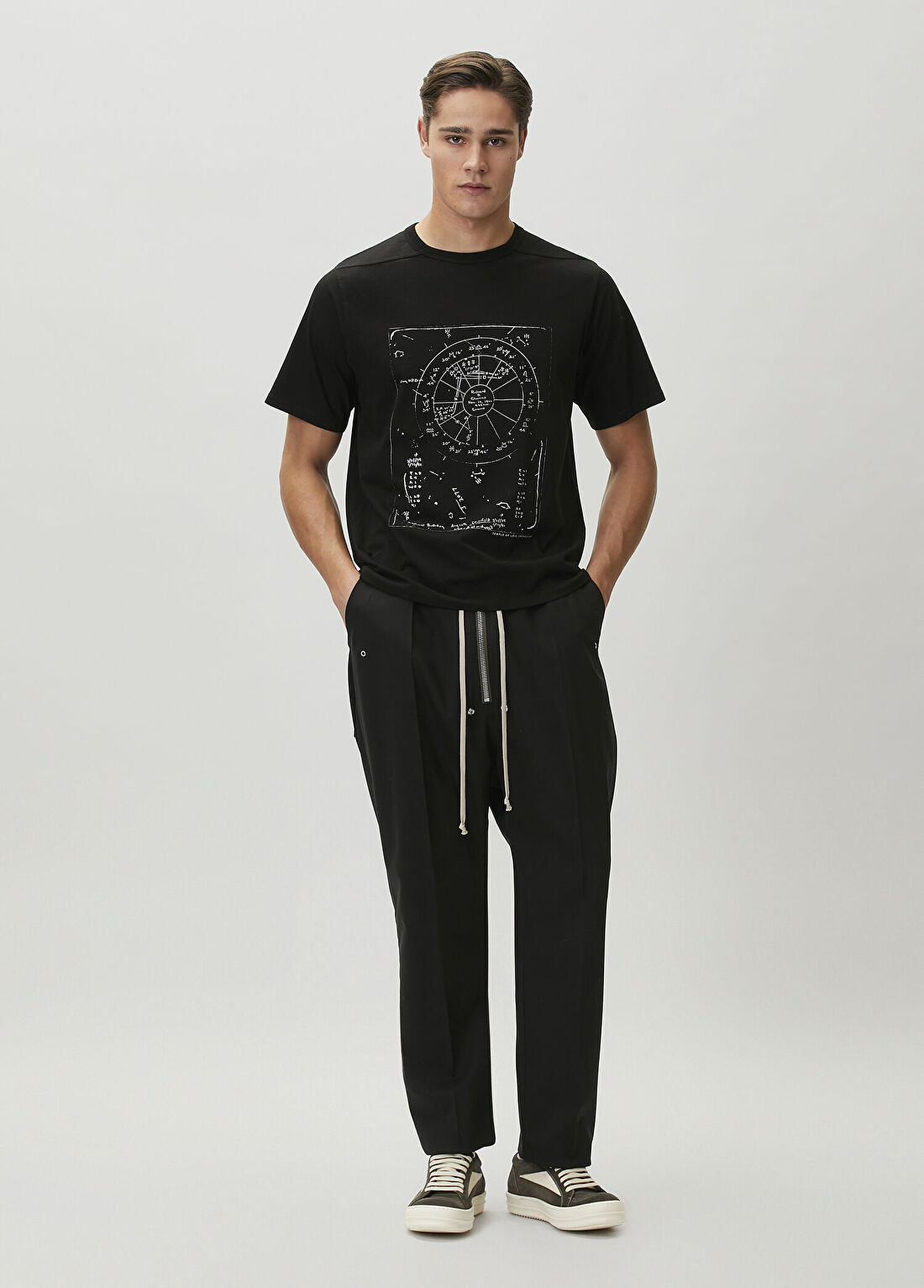 Rick Owens Siyah Baskılı T-shirt görsel 2