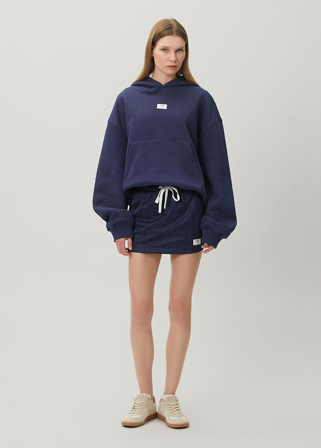 KSUBI Origin Lacivert Çizgili Mini Etek