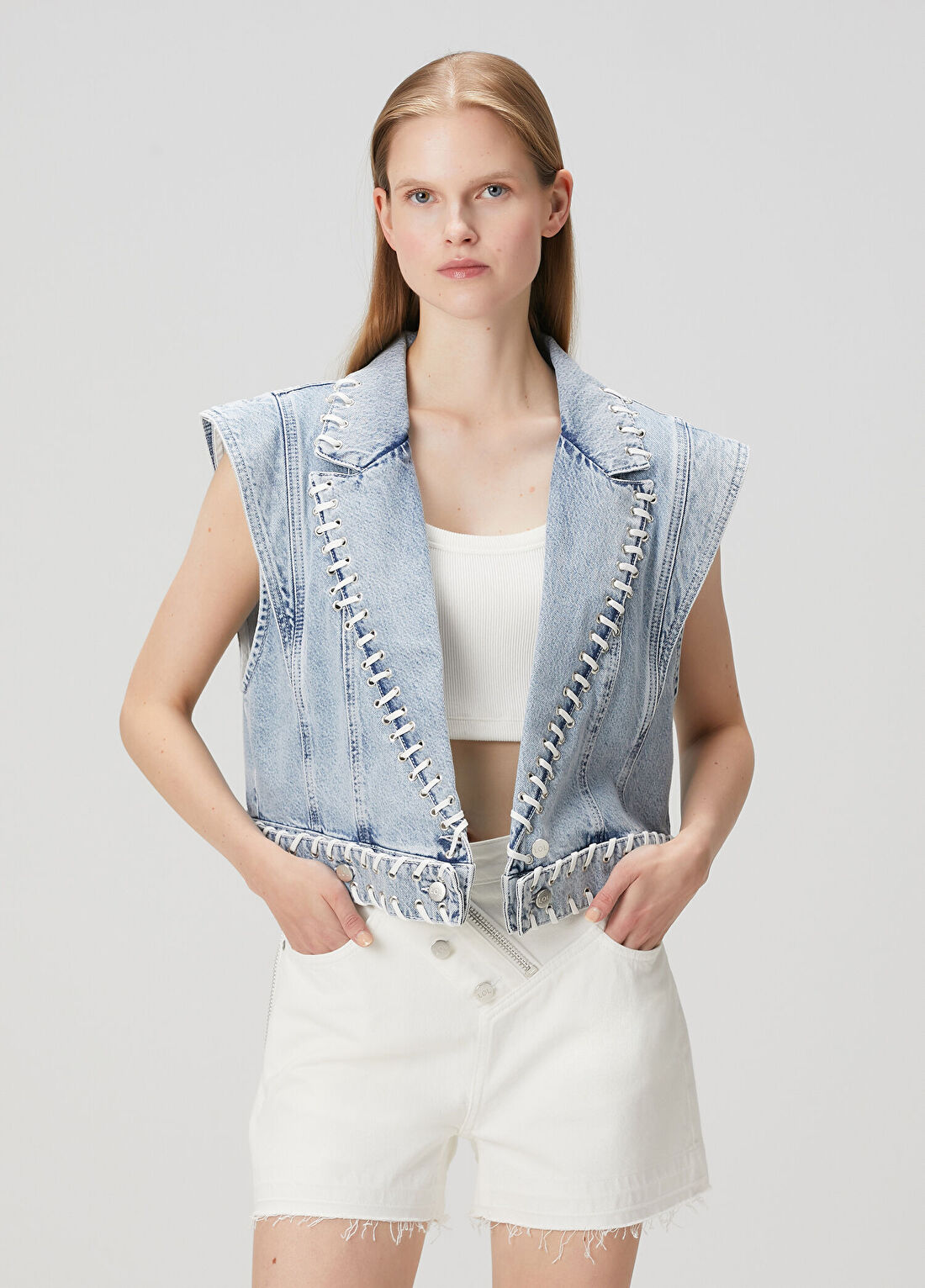 Lol Daphne Mavi Denim Yelek