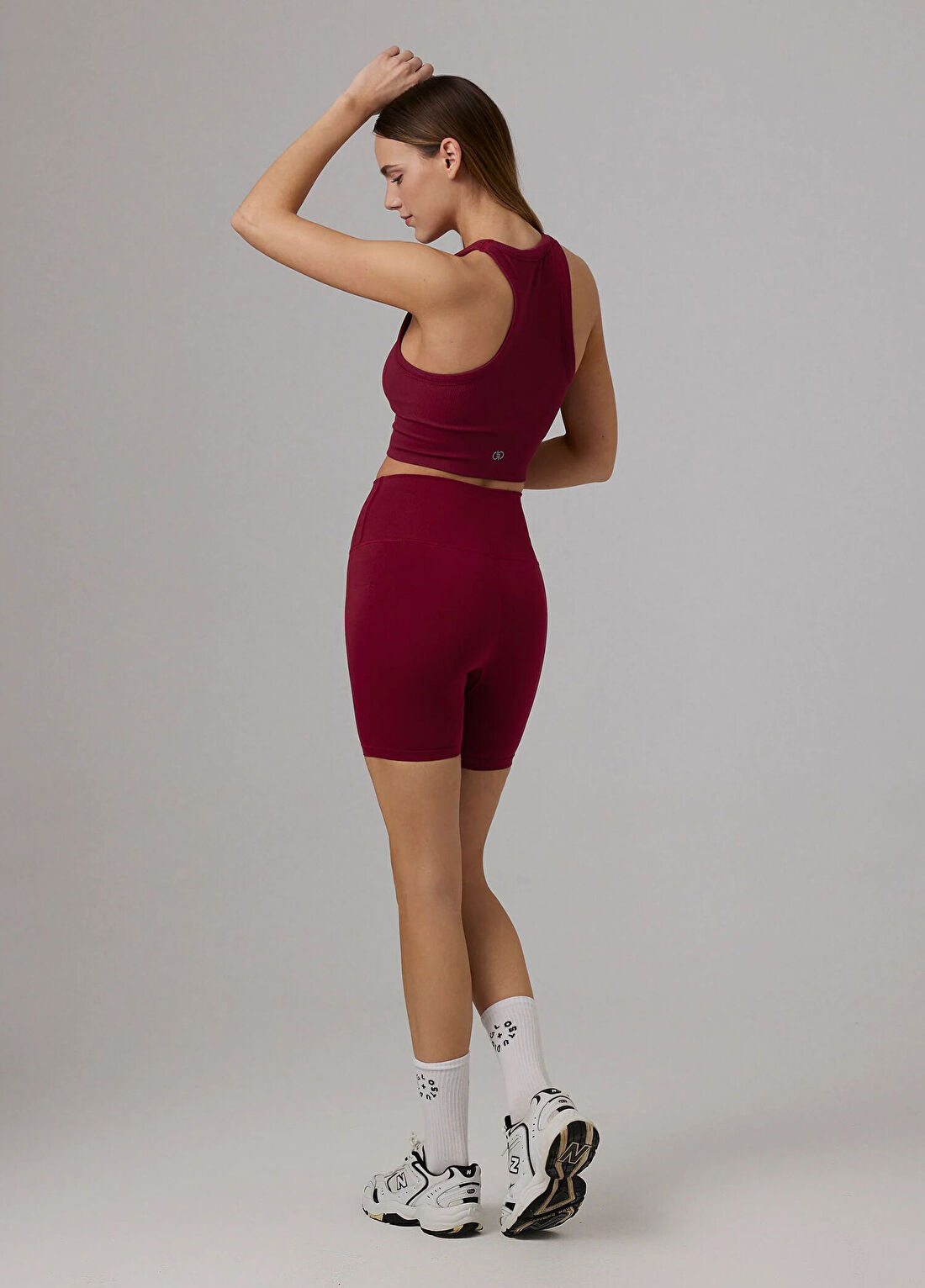 Glo Studio Zola Seamless Bordeaux Kadın Spor Crop Body görsel 4