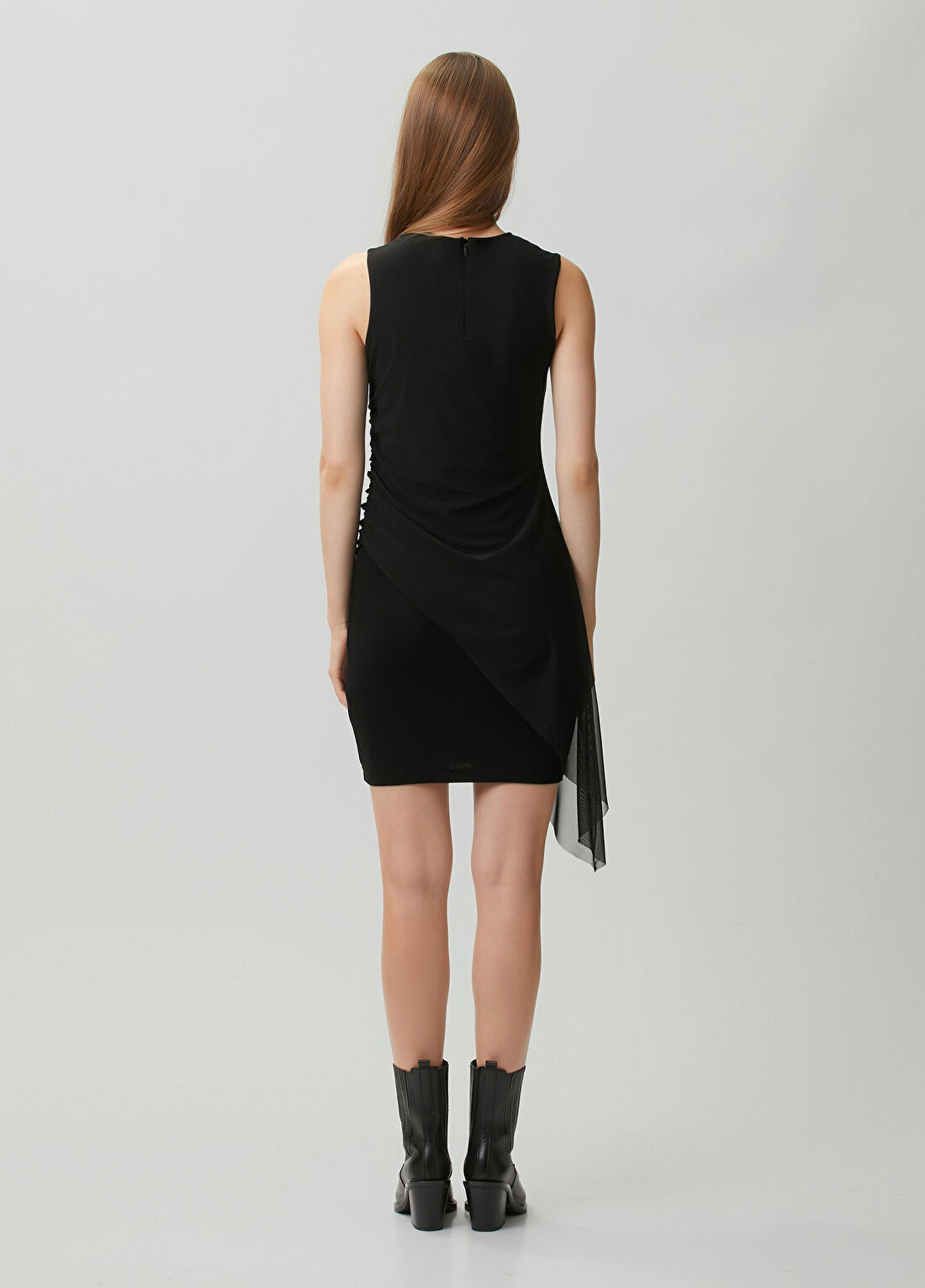 AllSaints Riley Siyah Mini Elbise görsel 4