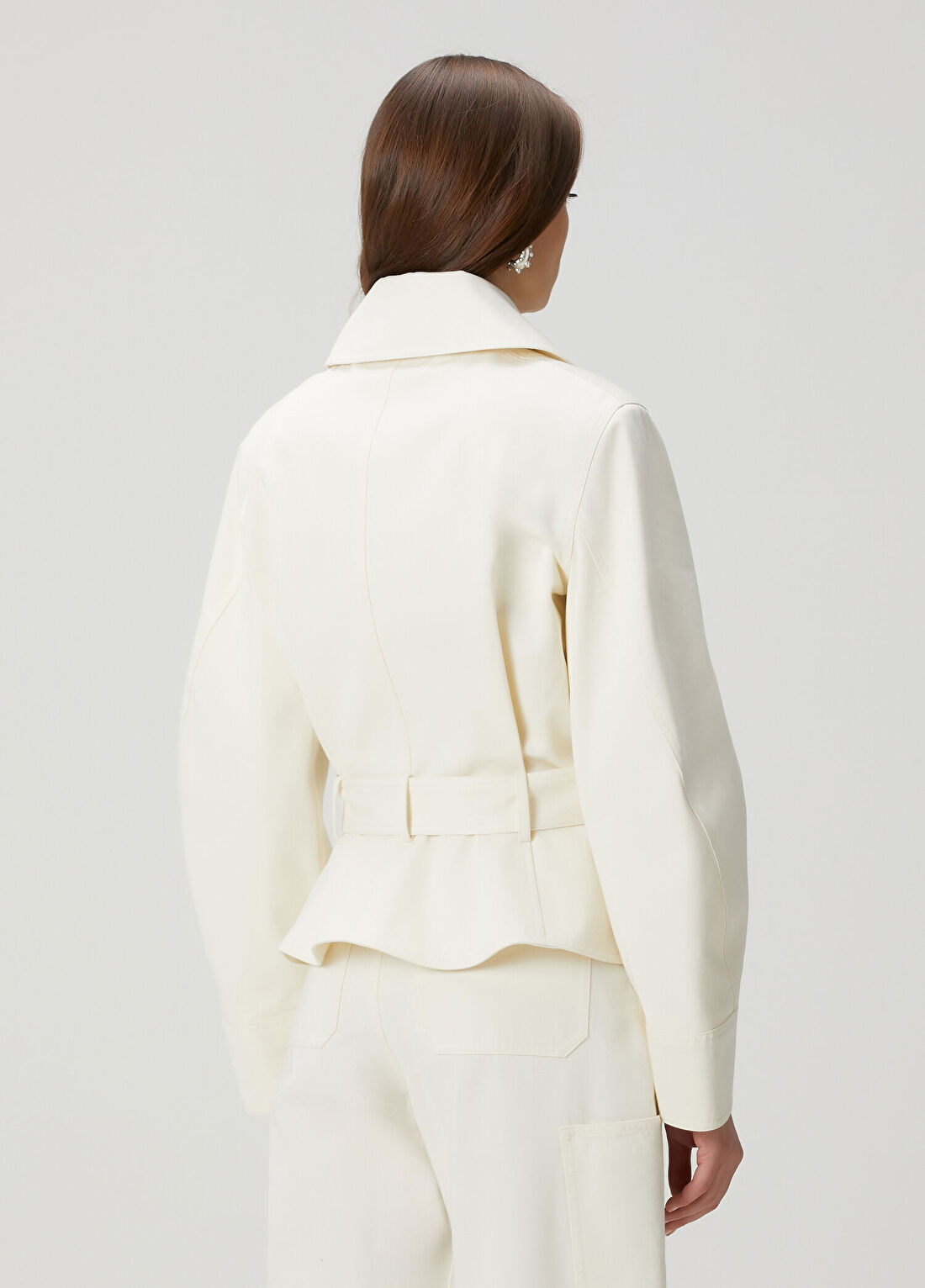 Givenchy Fildişi Kruvaze Crop Bomber Ceket görsel 4