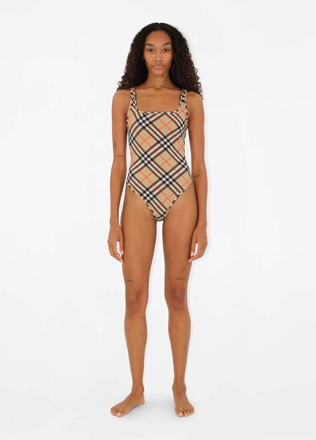 Burberry Check Bej Kadın Mayo görsel 3