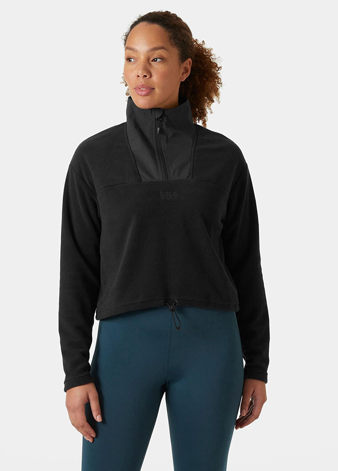 Helly Hansen W Daybreaker Siyah Yüksek Yaka Fermuarlı Kadın Polar görsel 3