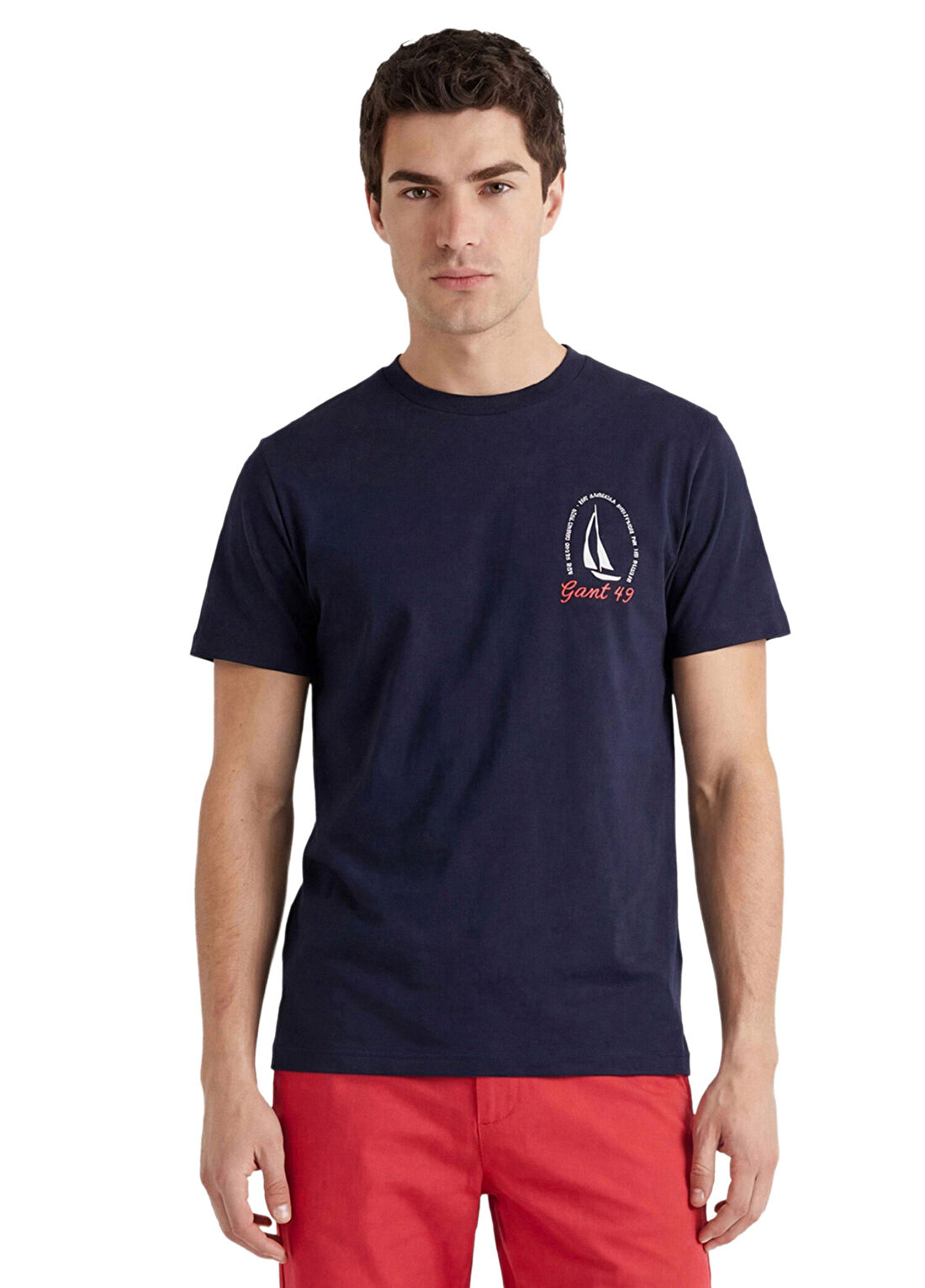 Gant Baskılı Mavi Regular Fit Kısa Kollu Erkek T-Shirt