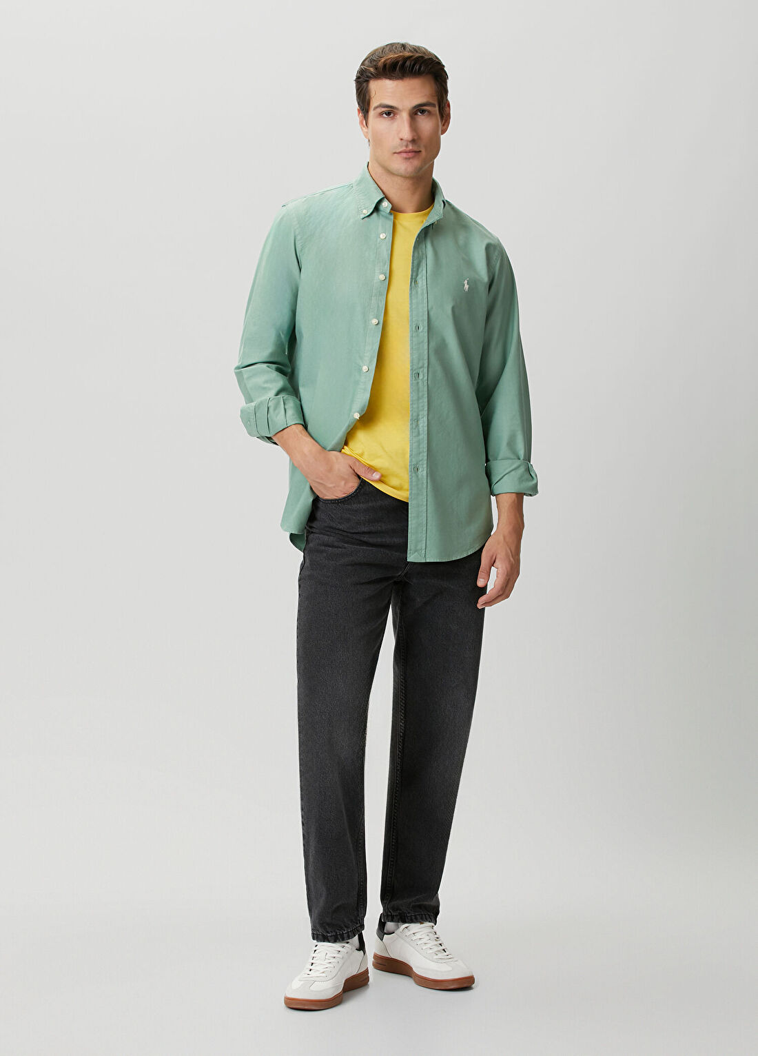 Polo Ralph Lauren Regular Fit Yeşil Oxford Gömlek görsel 2