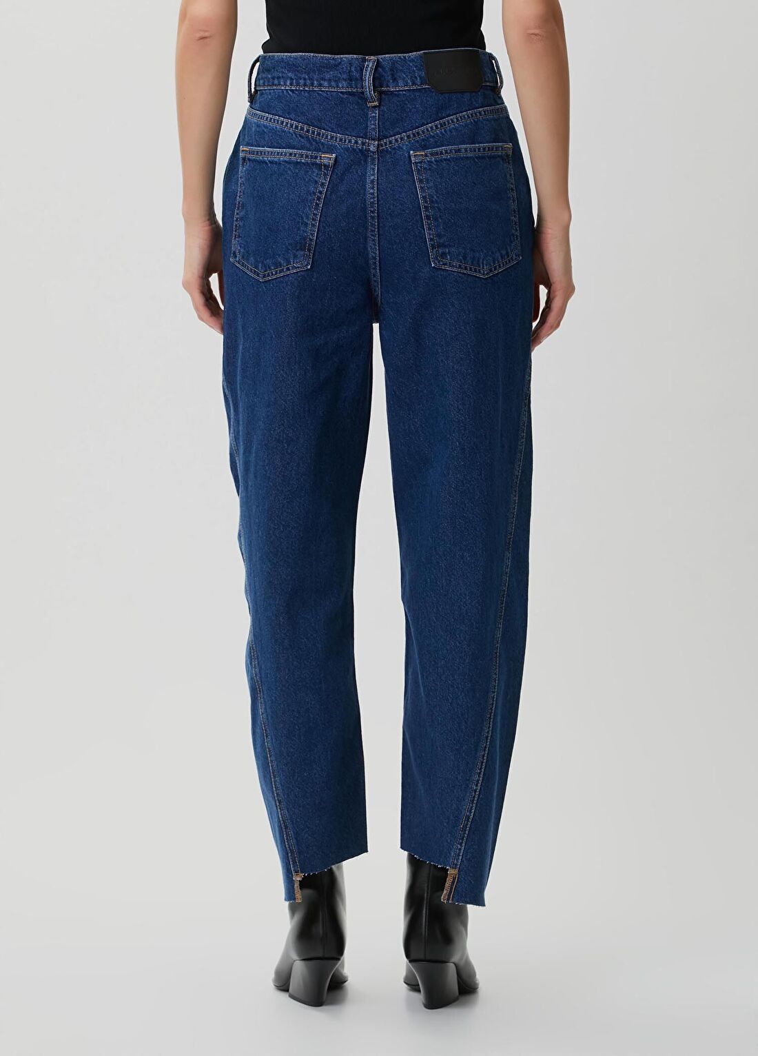 AllSaints Fox Koyu Mavi Jean Pantolon görsel 4