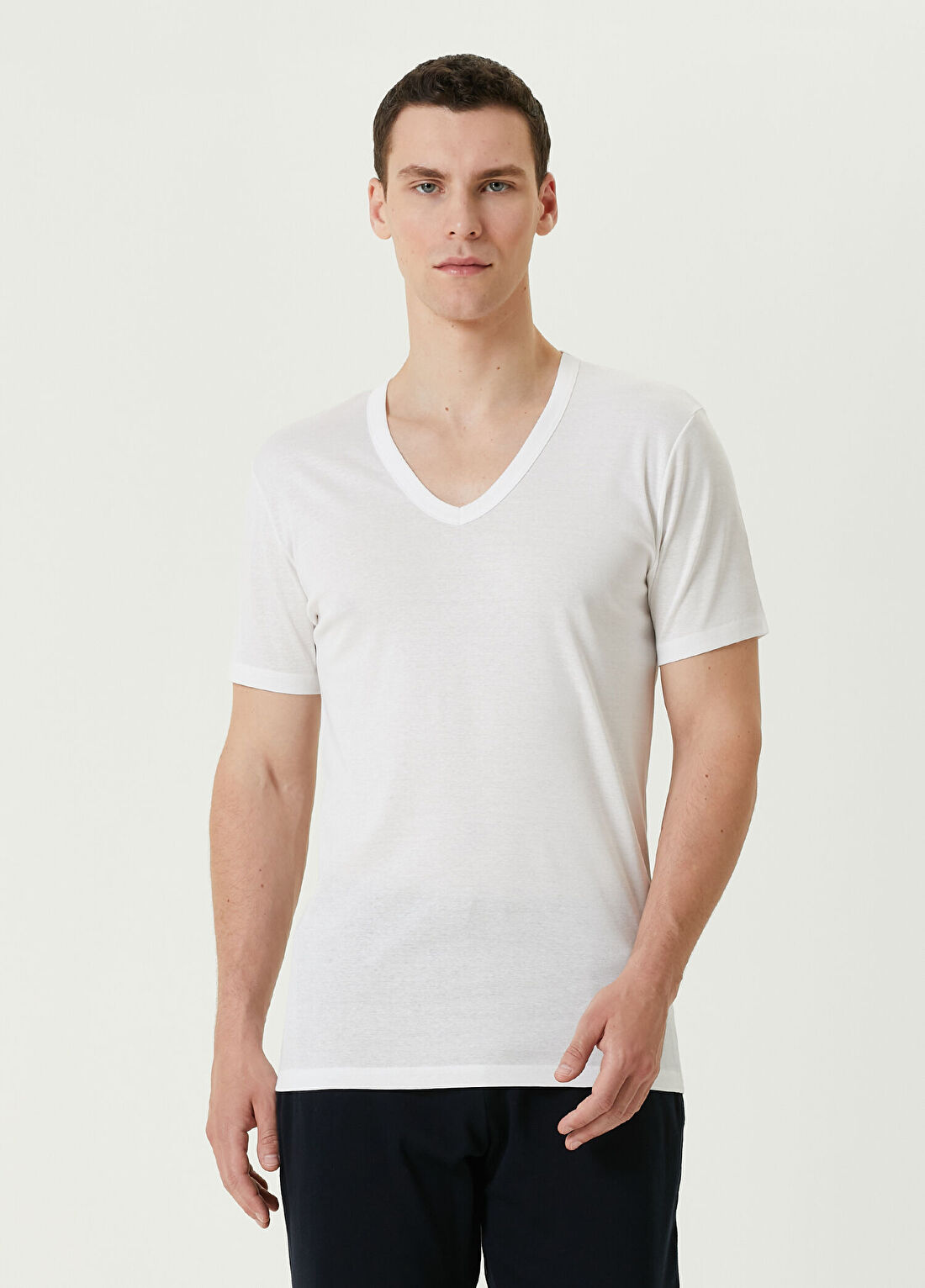 Zimmerli Beyaz V Yaka T-shirt