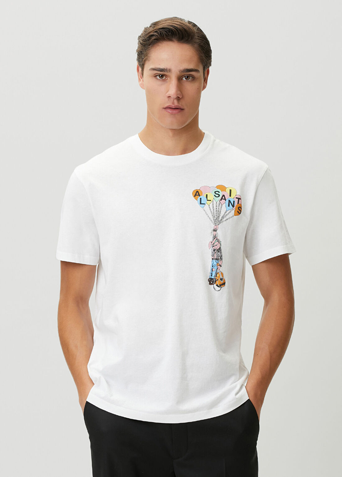 AllSaints Lofty Beyaz Logo Baskılı T-shirt