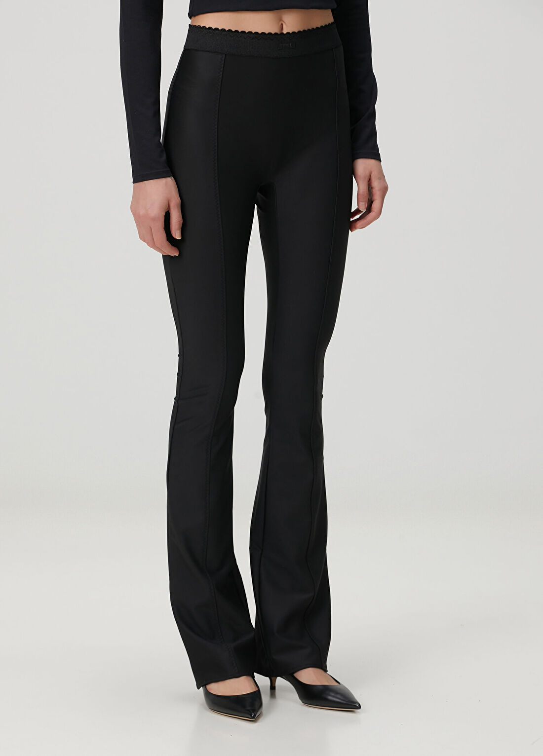 Skims Skinny Flare Siyah Pantolon görsel 4