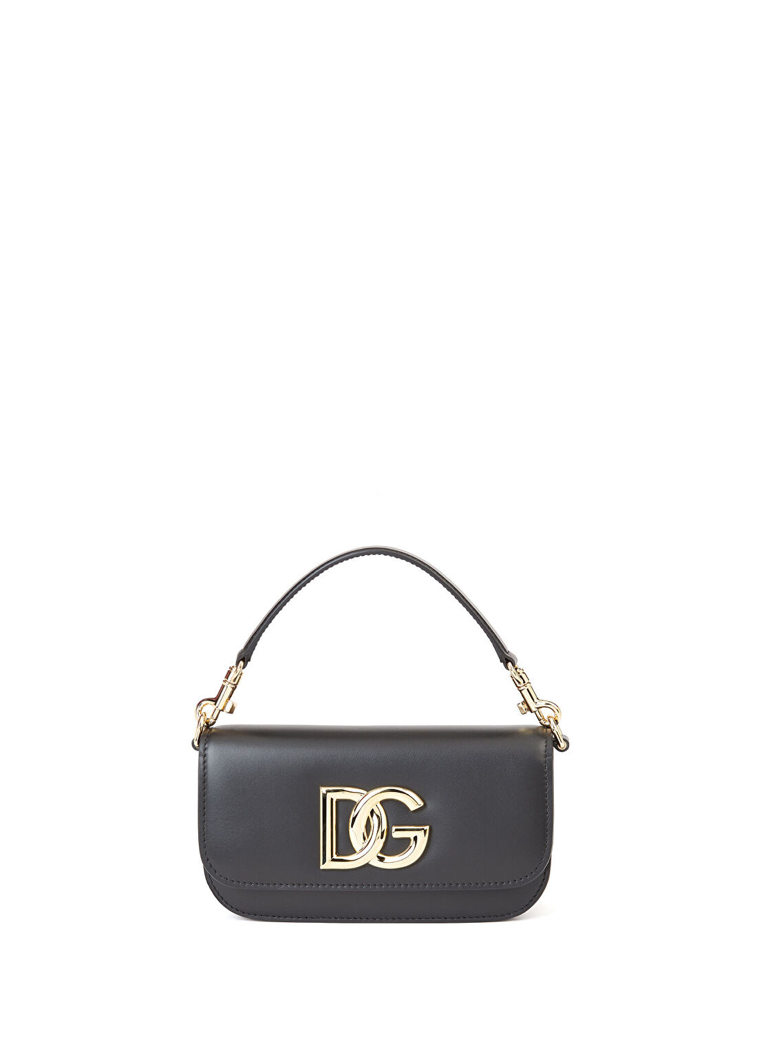 Dolce&Gabbana Siyah Logo Detaylı Kadın Deri Omuz Çantası