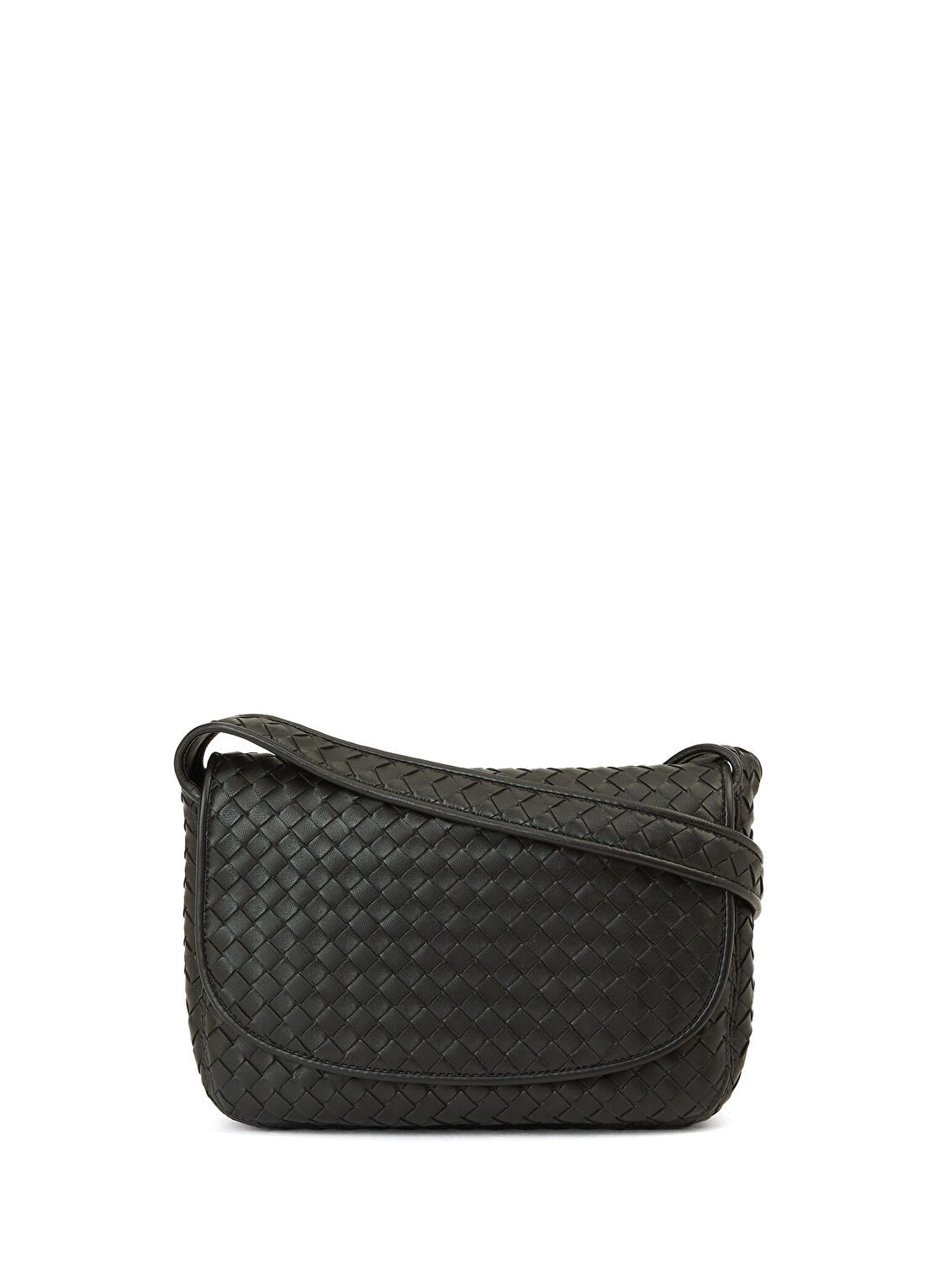 Bottega Veneta Siyah Örgü Dokulu Erkek Deri Çanta