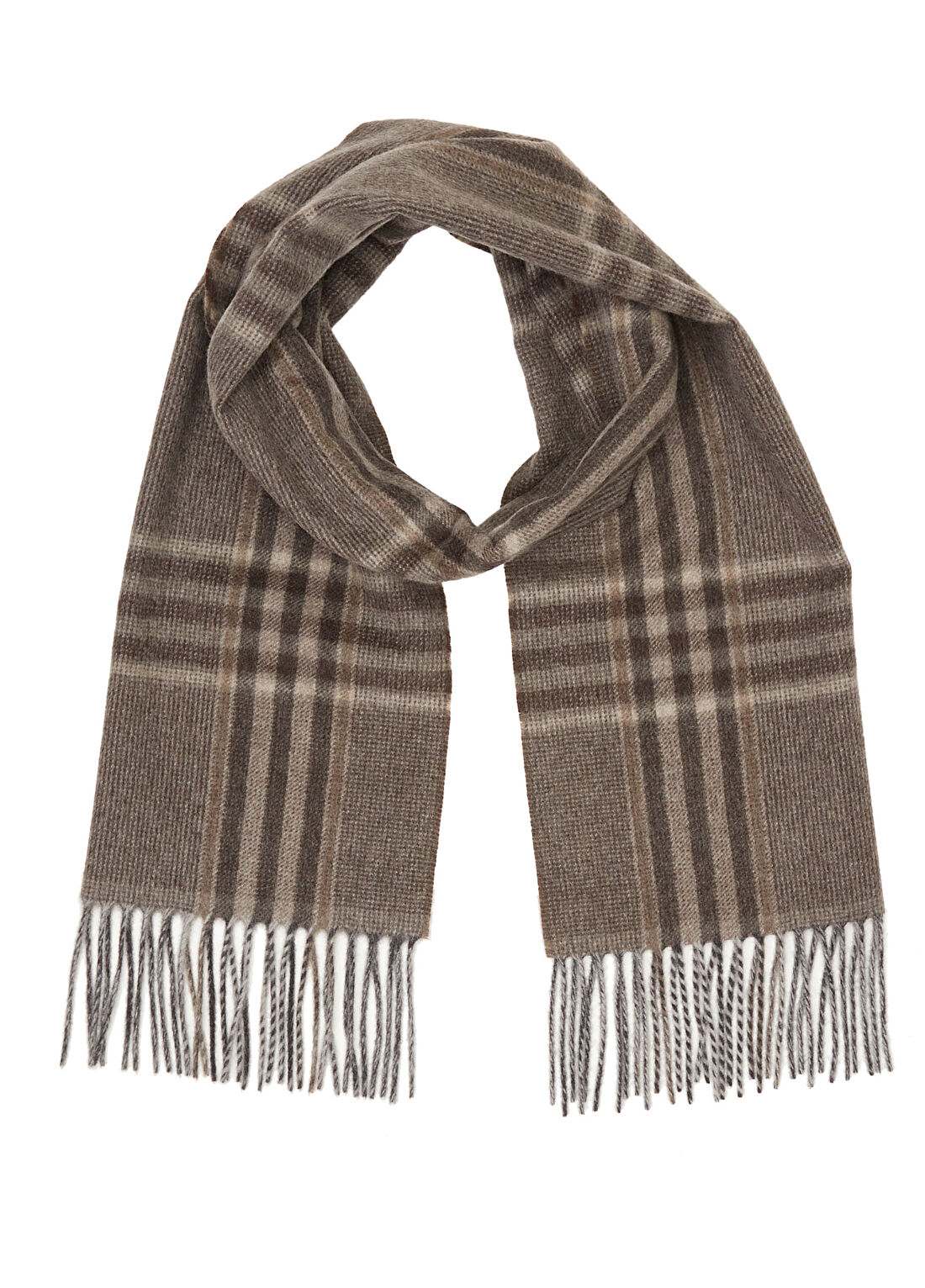 Beymen Collection Kahverengi Kareli Erkek Kaşmir Atkı