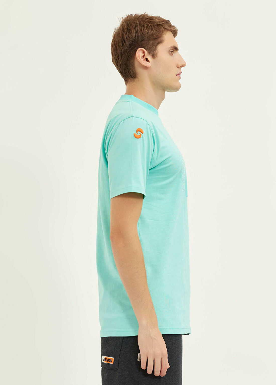 Nasaqu Uru City Regular Fit Turkuaz Logo Baskılı T-shirt görsel 2
