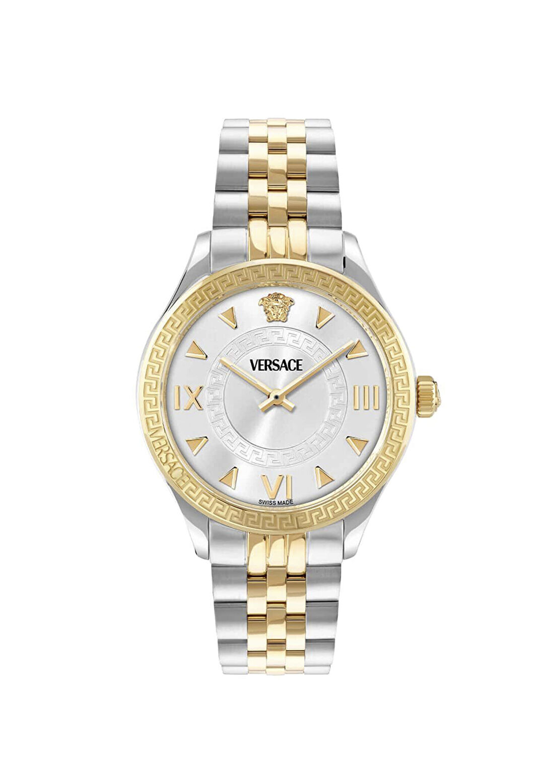 Versace VRSCVE2S01225 Altın Rengi Metalik Gri Çelik Kadın Kol Saati