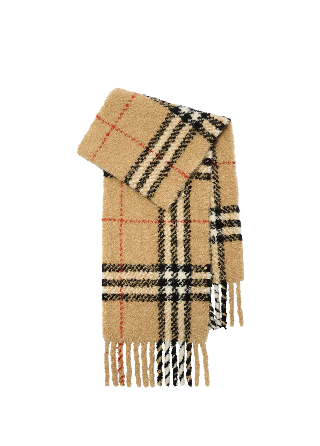 Burberry Check Boucle Bej Kaşmir Kadın Atkı