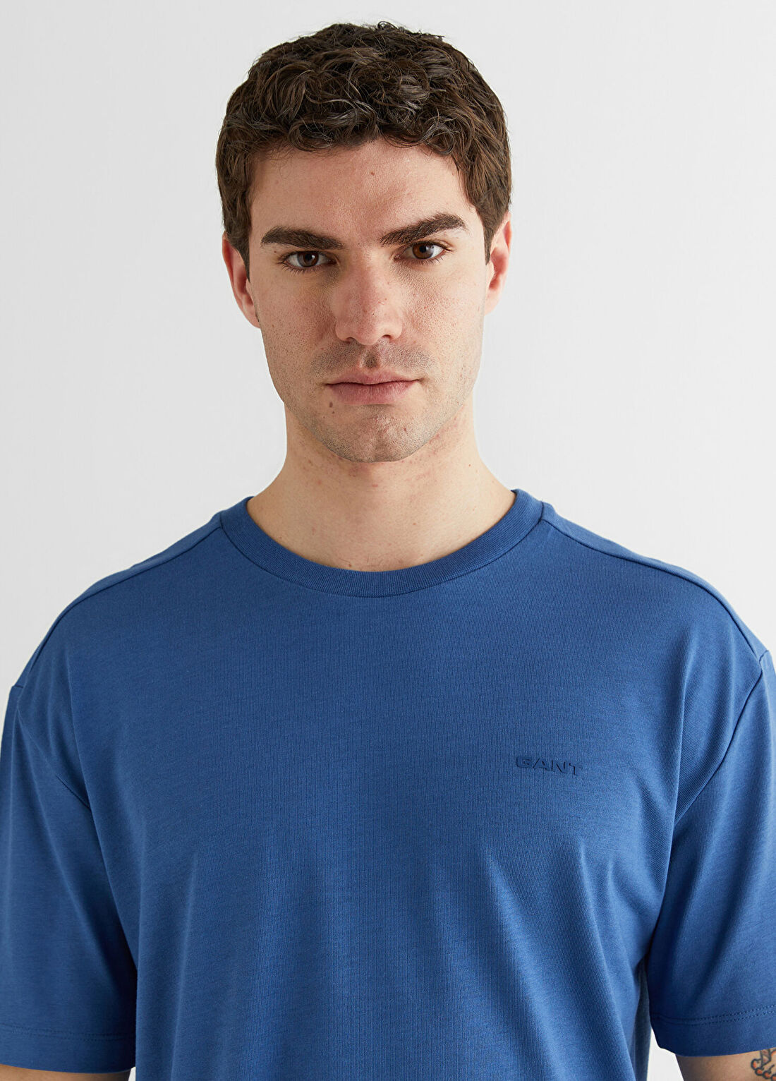 Gant Mavi Baskılı Kısa Kollu Erkek T-Shirt görsel 4