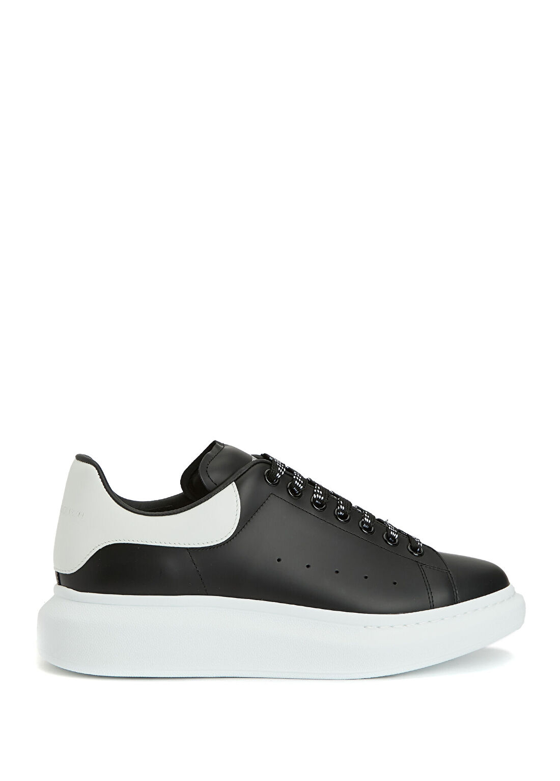 McQueen Oversized Siyah Beyaz Erkek Deri Sneaker