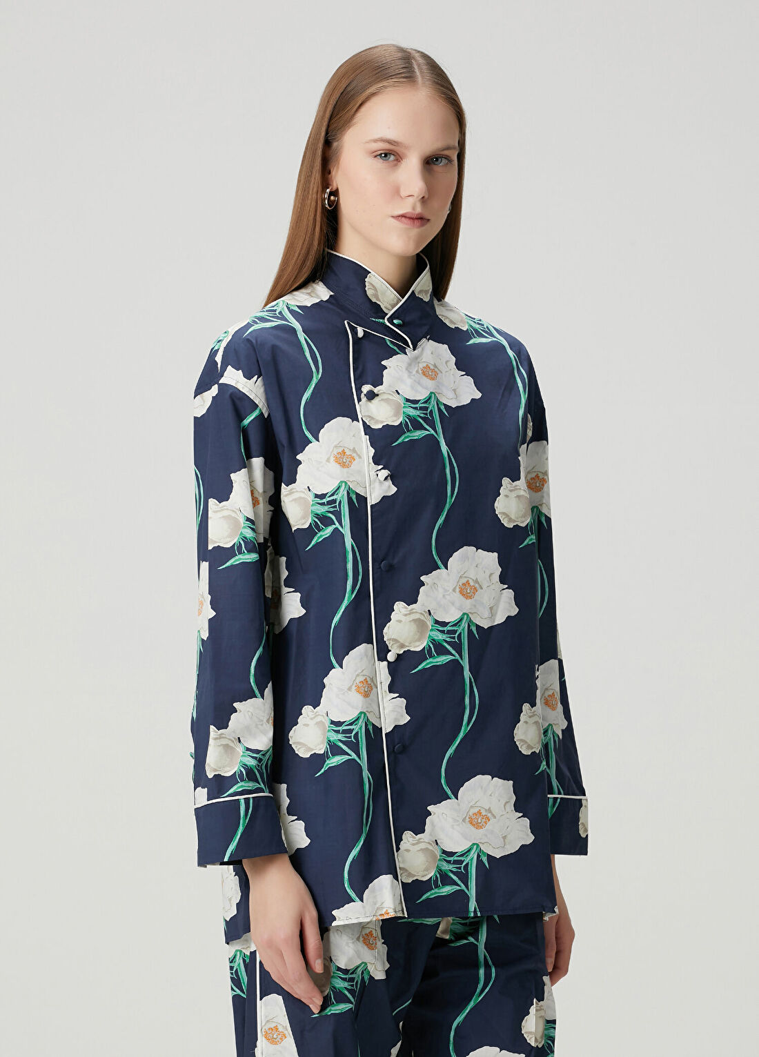 Kenzo Archive Lacivert Çiçekli Gömlek görsel 3