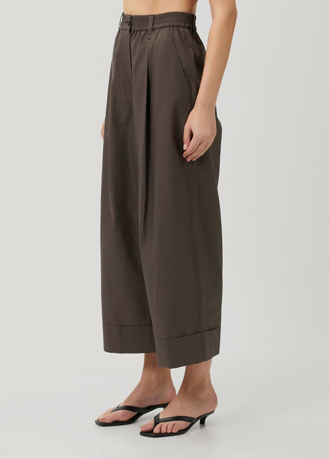 Brunello Cucinelli Kahverengi Wide Leg Pantolon görsel 2
