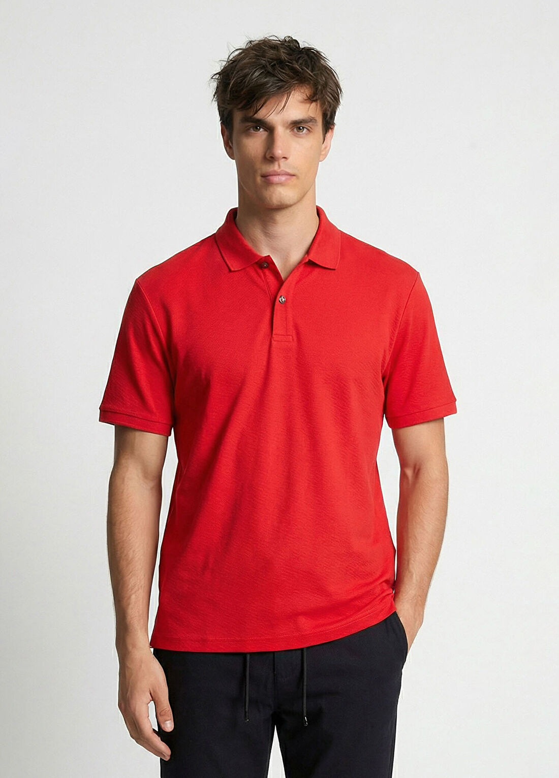 Network Kırmızı Polo Yaka Pike T-shirt