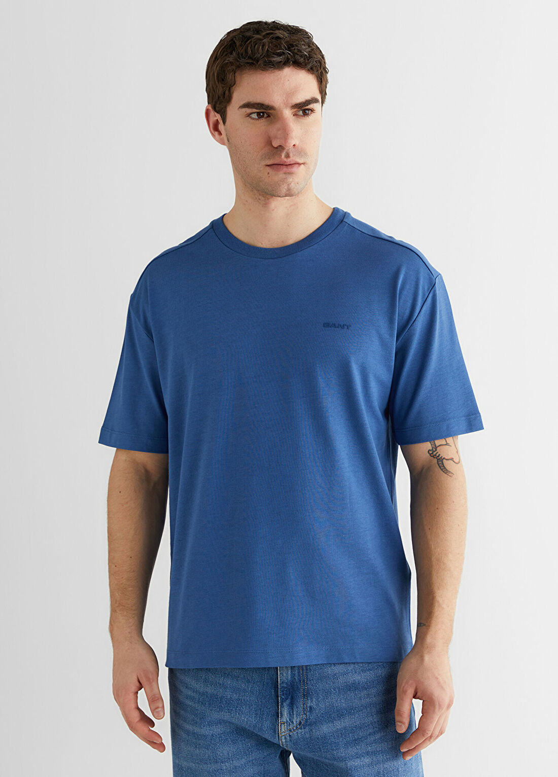 Gant Mavi Baskılı Kısa Kollu Erkek T-Shirt