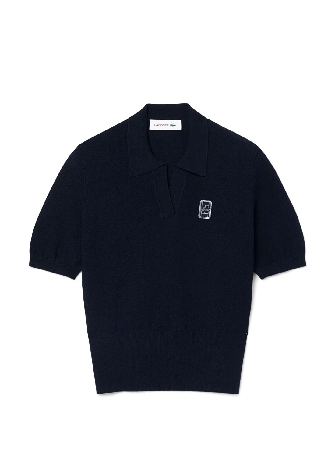 Lacoste Lacivert Regular Fit Polo Yaka Kısa Kollu Kadın Triko T-shirt görsel 4