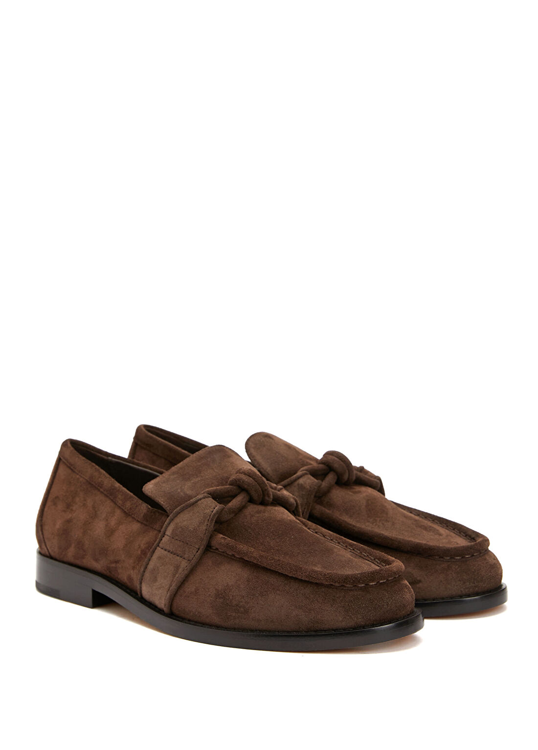 Bottega Veneta Astaire Koyu Kahverengi Kadın Süet Loafer görsel 2